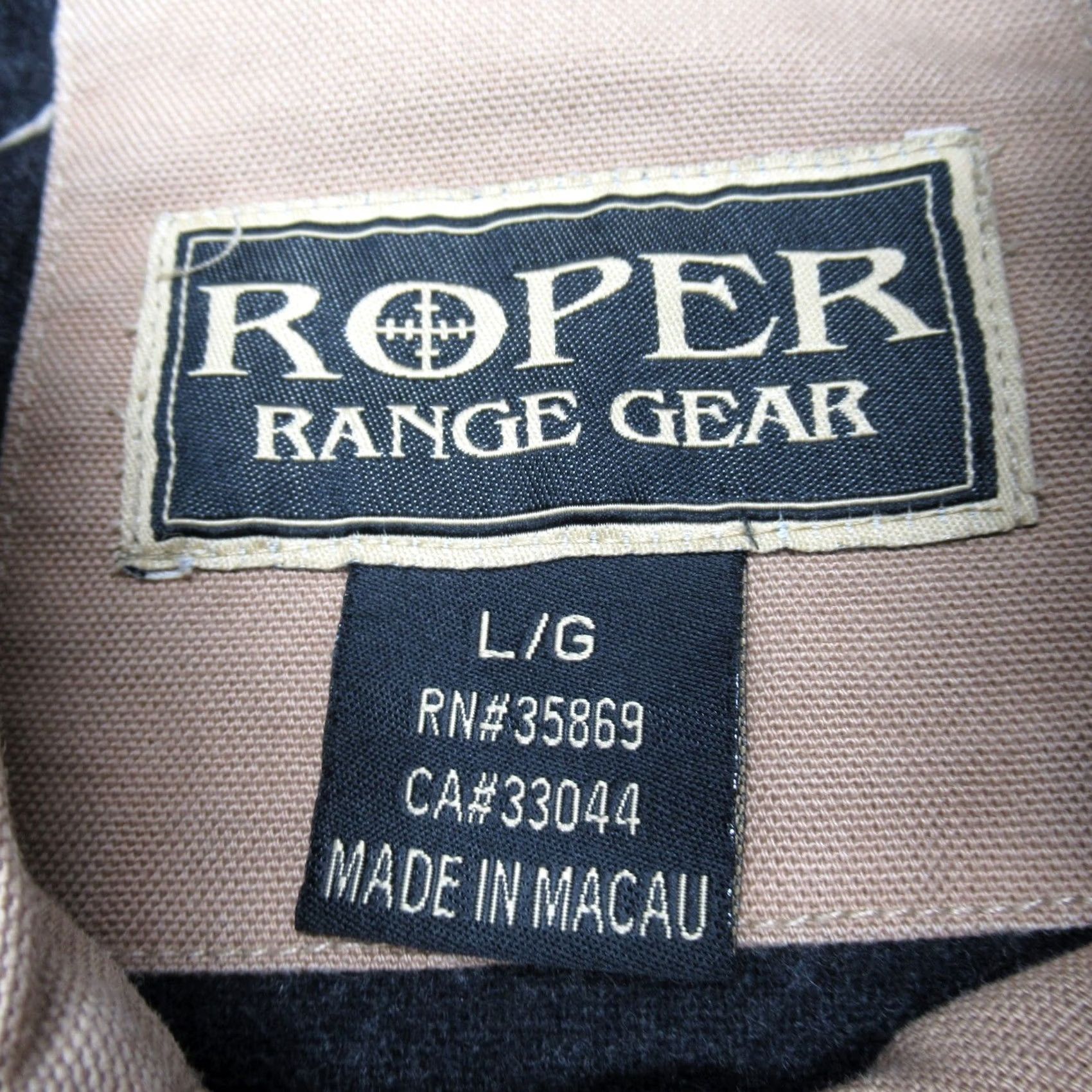 Roper Roper Range Gear Jacket Mens Large Brown Canvas Wool Blend VTG Lined Pockets Button Cotton Mid-Length Casual Workwear Travel Size US L / EU 52-54 / 3 - 4 Thumbnail