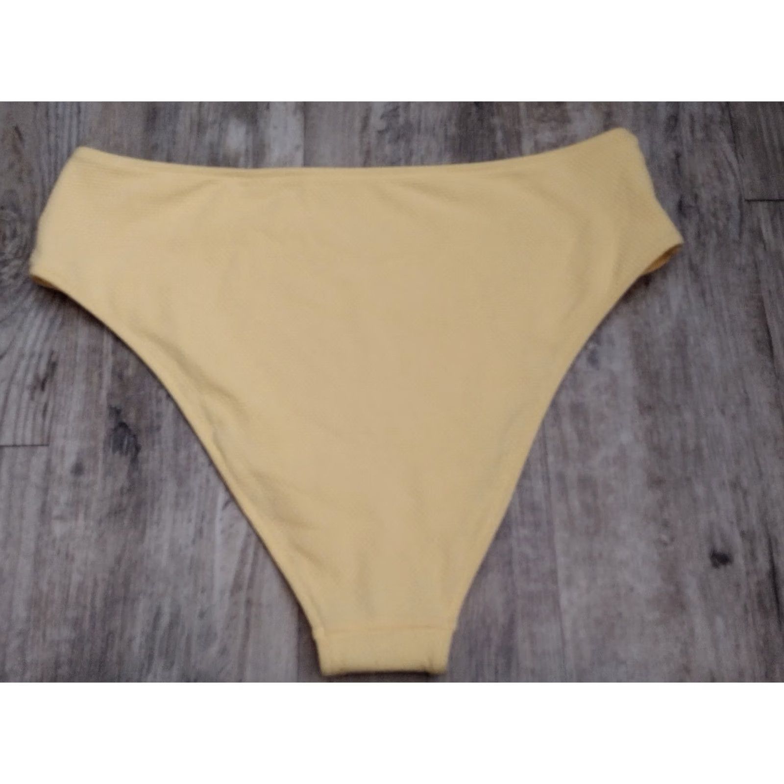 Vintage Shade & Shore Bikini Bottoms Women Yellow Ribbed L Bikini Bottoms Swimsuit Beach 90s Womens Size 36" / US 14 / IT 50 - 2 Thumbnail