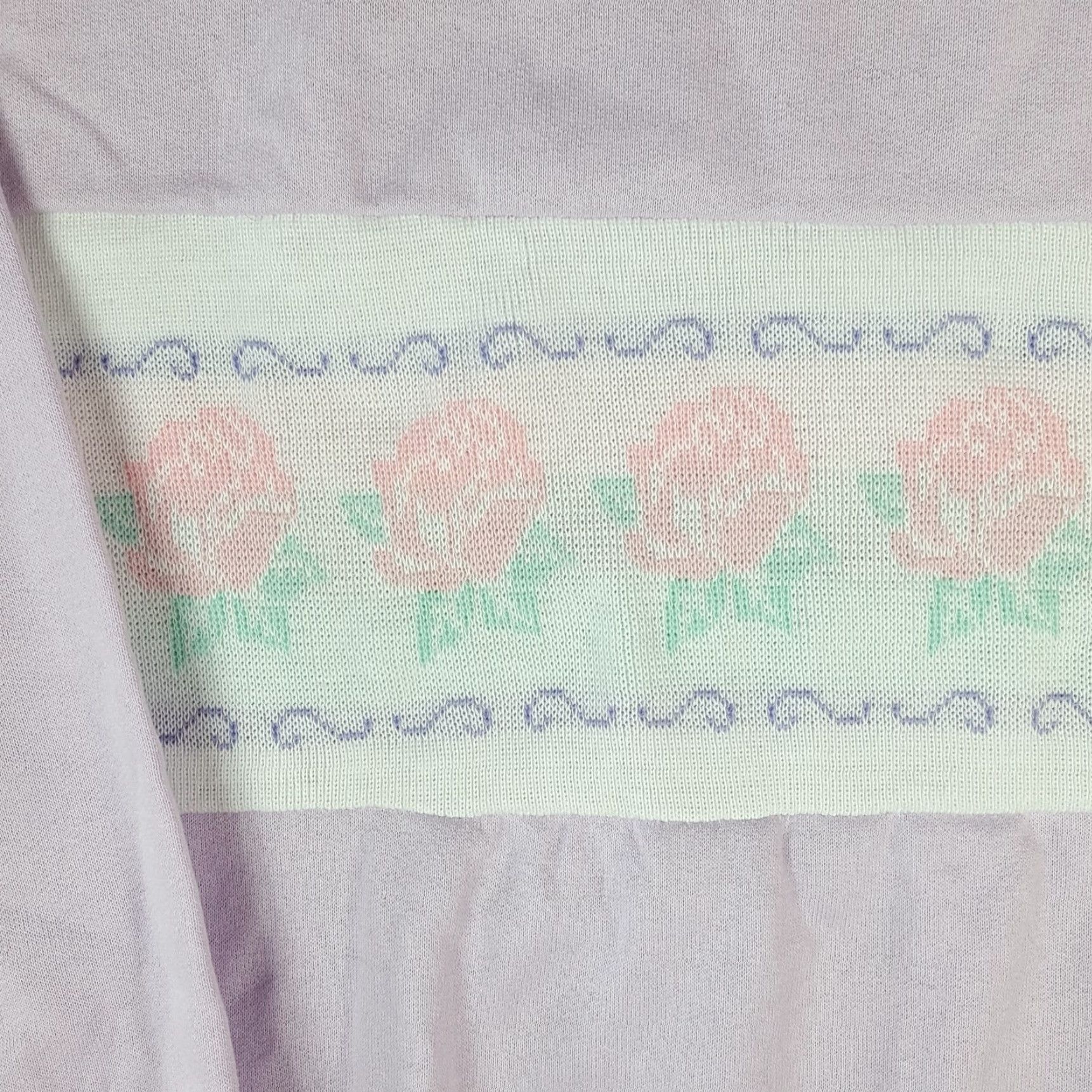 Vintage VINTAGE Jump 90s Pink Floral Long Sleeve Sweatshirt One Size Knit Crewneck Pullover Womens Size ONE SIZE - 3 Thumbnail