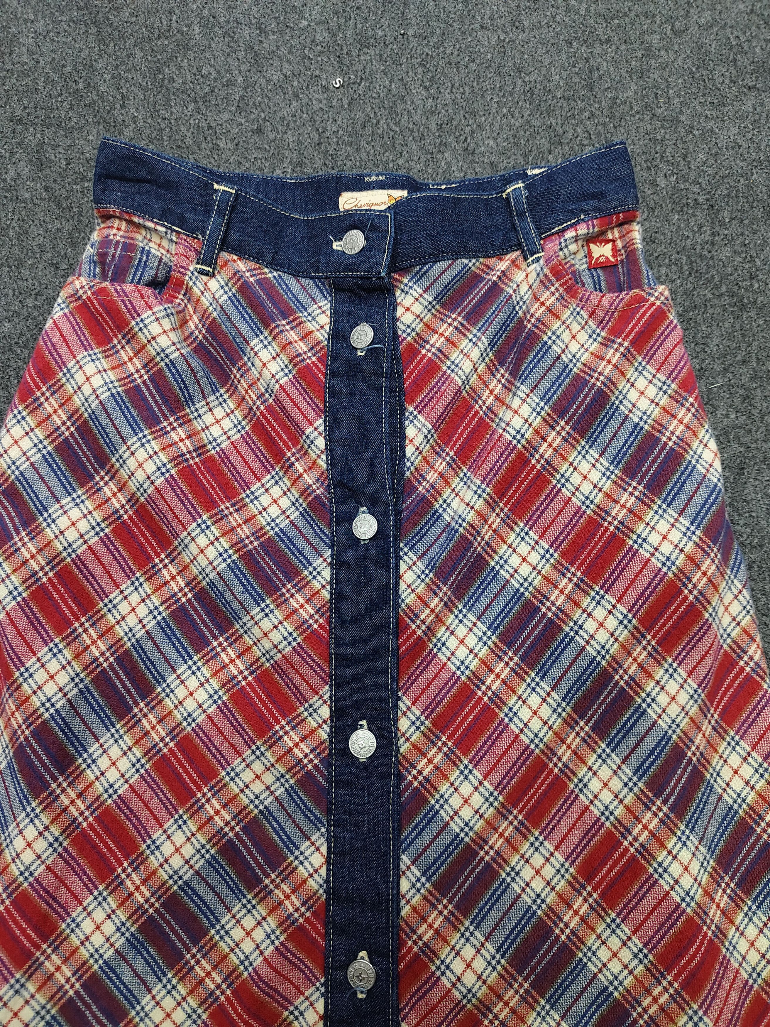 Chevignon 🇯🇵 Vtg Chevignon Girl Tartan Pattern Ankle Skirt Size 26" / US 2 / IT 38 - 2 Thumbnail