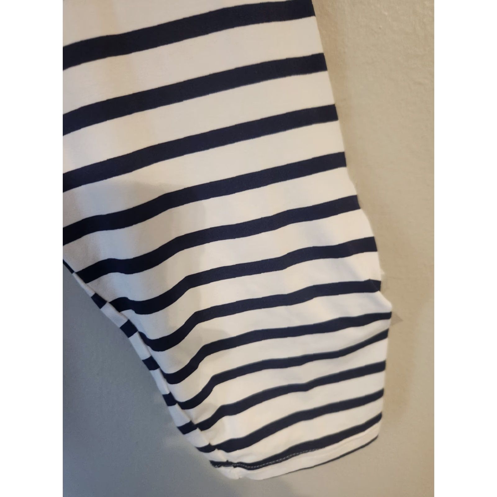Lands' End Lands' End Shirt 1X Long Sleeve Black White Stripe Silky Stretchy Top Casual Womens Plus Size 1X Multicolor Stripe Shirt Size XL / US 12-14 / IT 48-50 - 4 Thumbnail