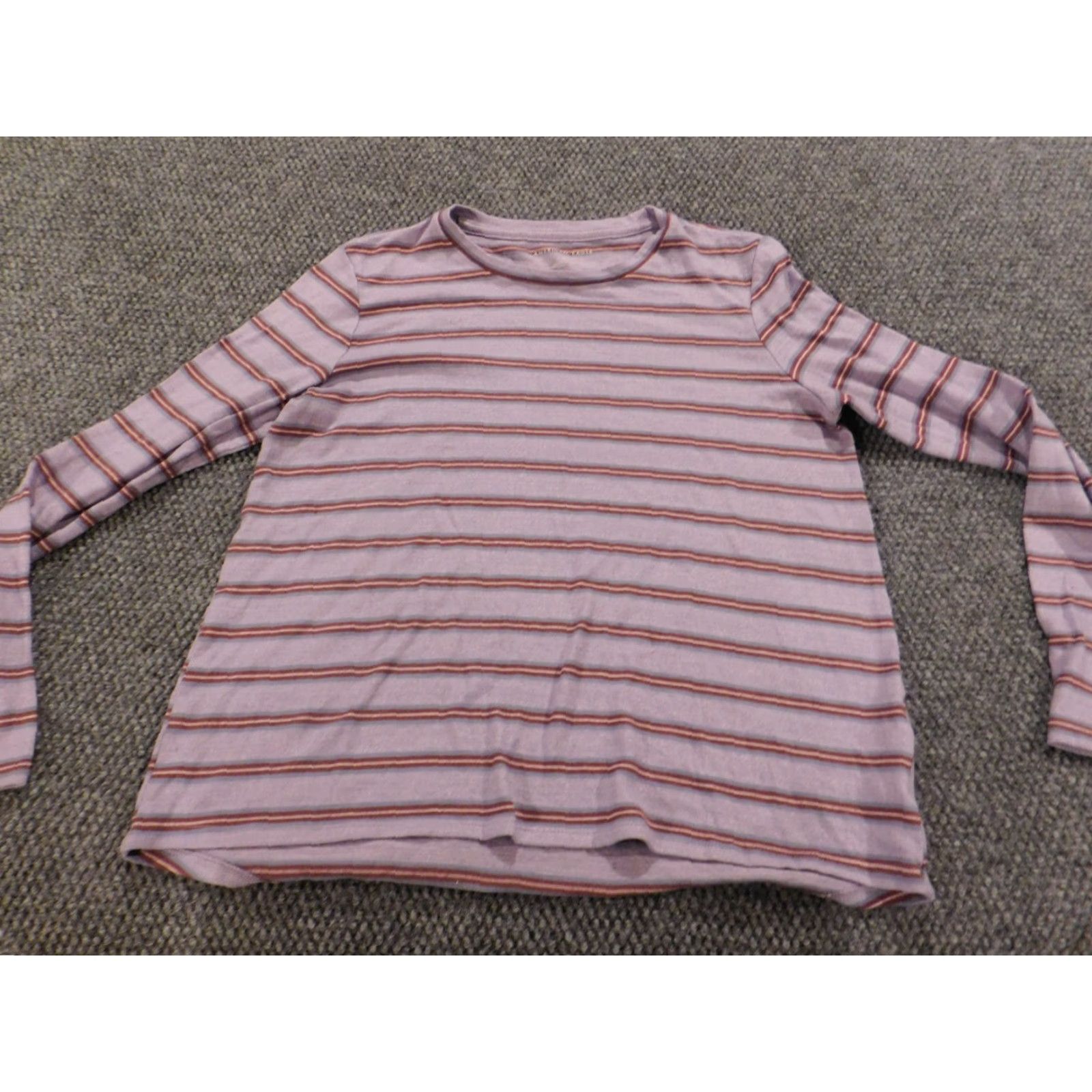 American Eagle Outfitters American Eagle Outfitters Blouse Womens Medium Purple Striped Raglan Sleeve Knit Collared Button-Down Pocket Short Sleeve? Size M / US 6-8 / IT 42-44 - 2 Thumbnail