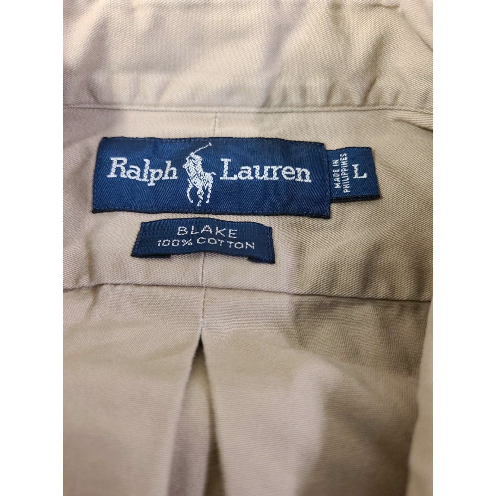 Polo Ralph Lauren Polo Ralph Lauren Shirt Men's Beige Large Long Sleeve Button Blake Cotton Size US L / EU 52-54 / 3 - 4 Thumbnail