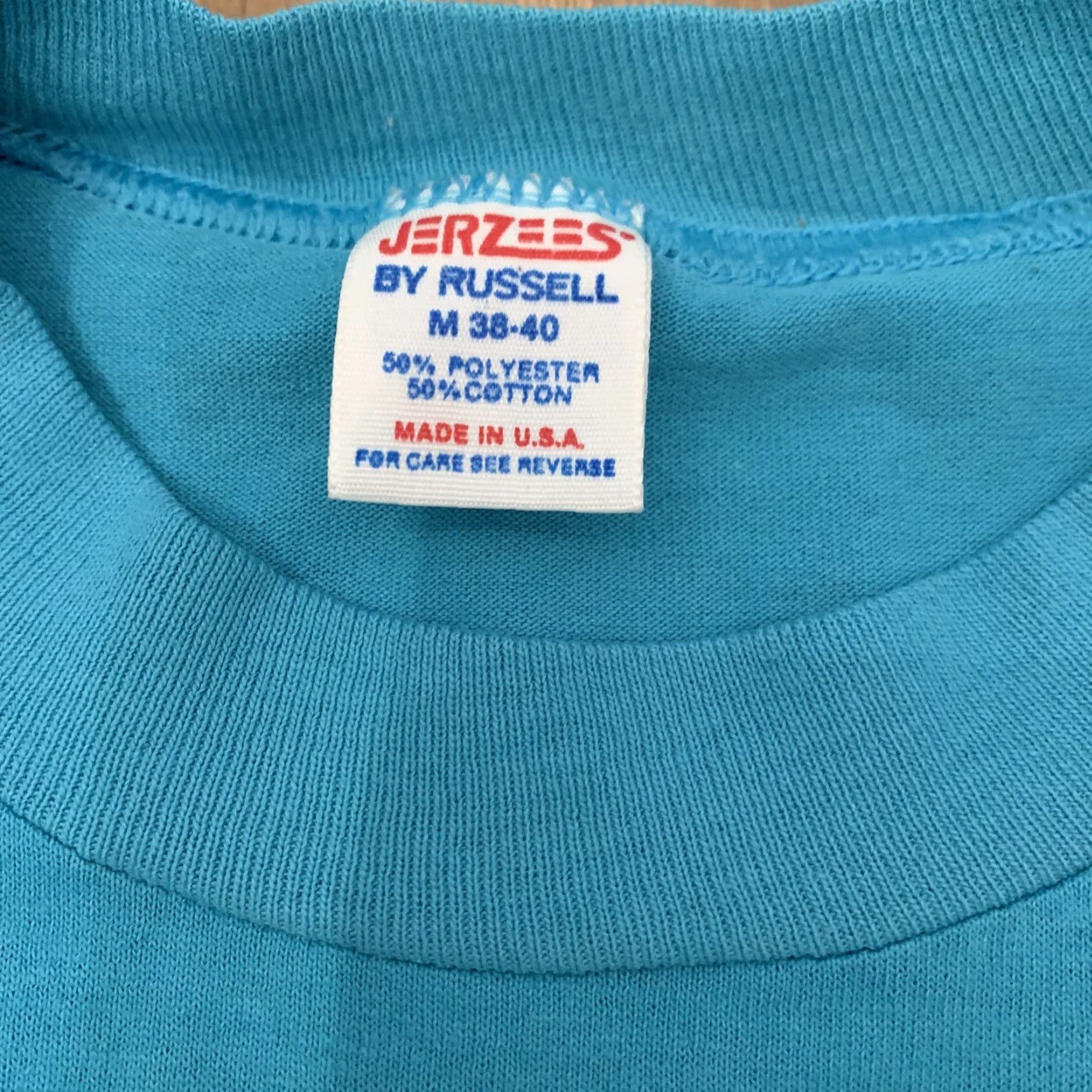 Jerzees VINTAGE Guess Ocean City T-Shirt Turquoise 90s Single Stitch Mens Size M Men’s Turquoise City Shirt Stitch 90s Mens Size US M / EU 48-50 / 2 - 3 Thumbnail