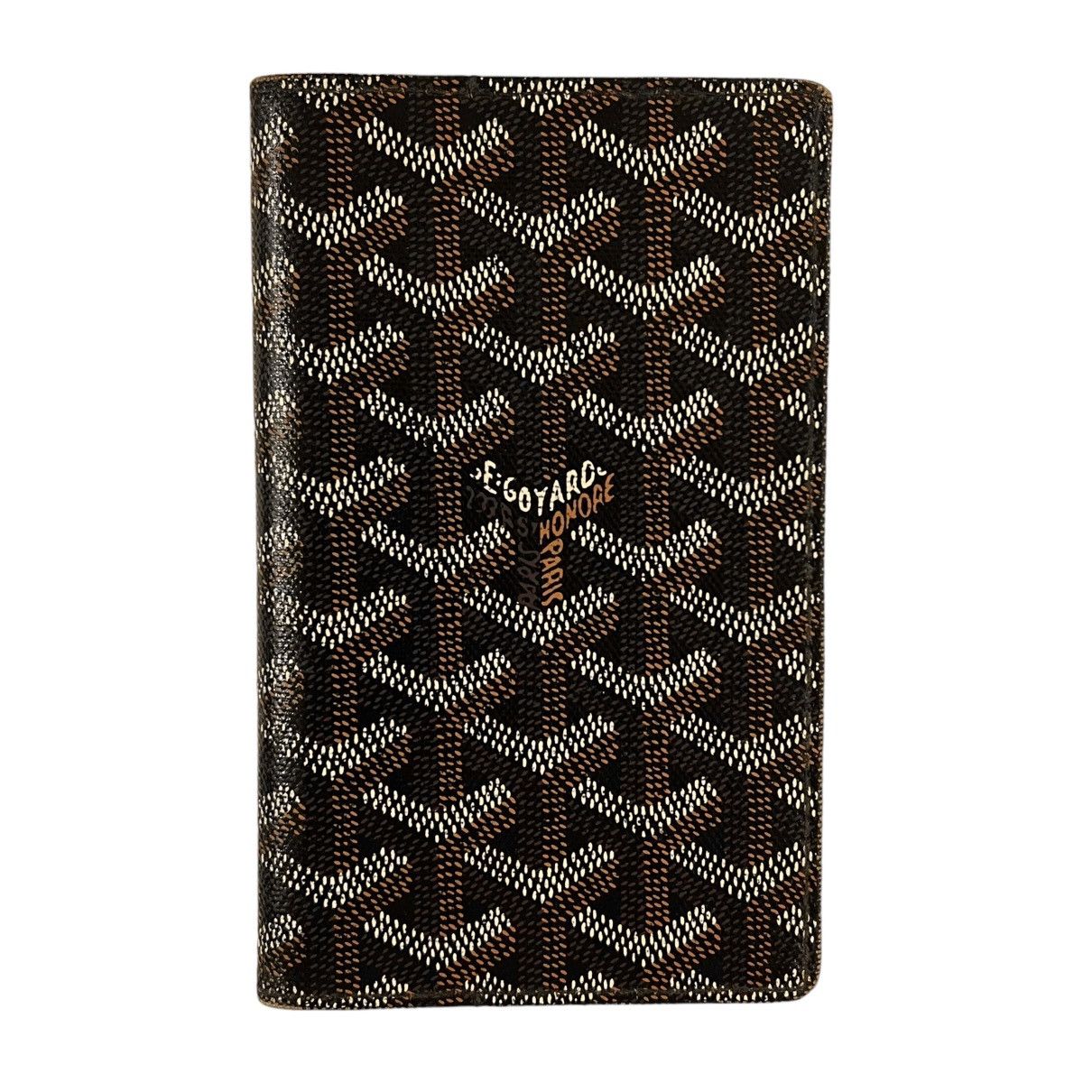 Pre-owned Goyard Cambon Passport Holder In Black