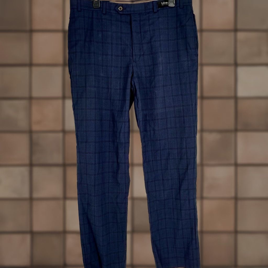 Brooks Brothers Brooks Brothers Dress Pants Blue Plaid Tollegno 1900 36x32 Wool Flat Front Straight Leg Mens Regular Classic Preppy City Size US 36 / EU 52 - 1 Thumbnail