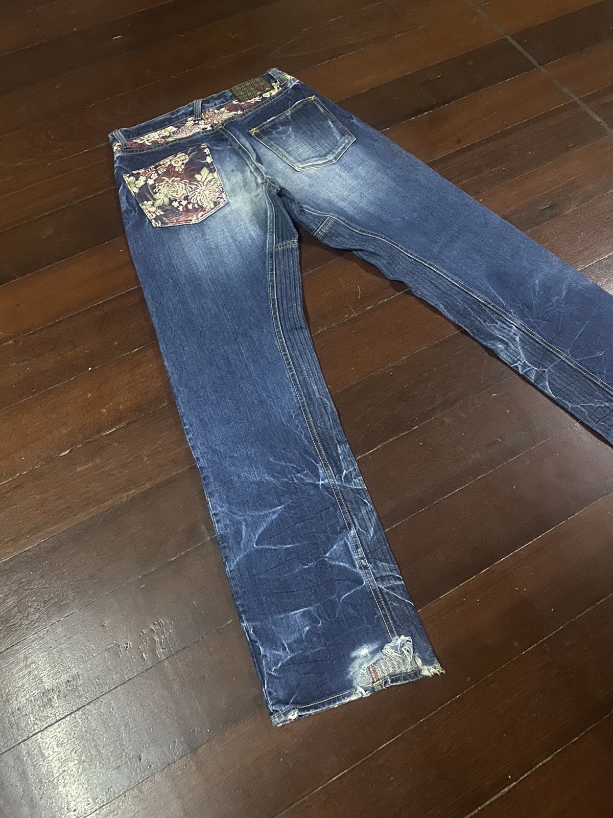 Eternal × Japanese Brand Vintage 90s🔥ETERNAL🔥Distressed Sukajan Hybrid Jeans B1 Size US 34 / EU 50 - 12 Thumbnail