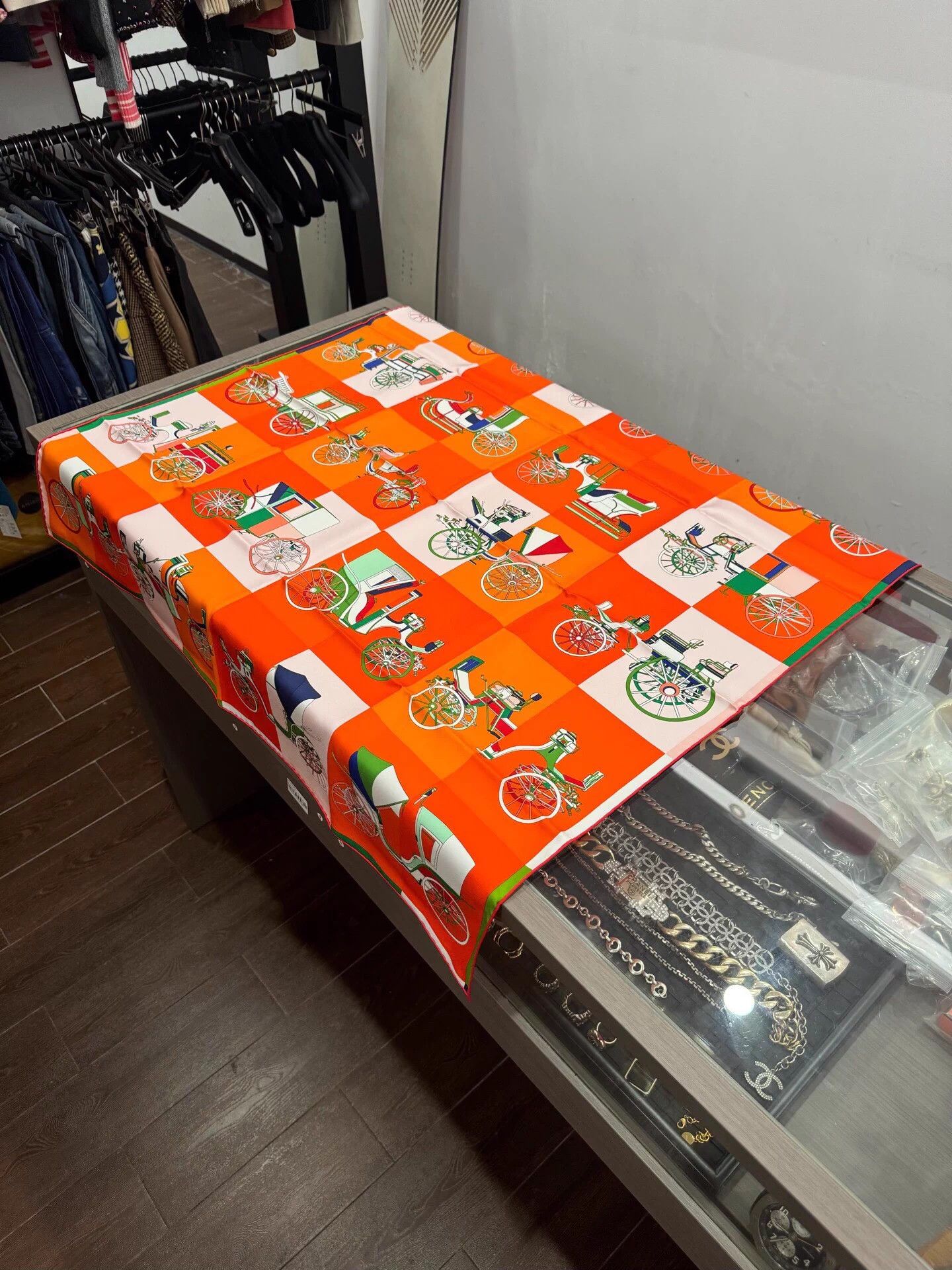 Hermes Hermes Carrousel Orange Silk Scarf New Authentic Size ONE SIZE - 1 Thumbnail