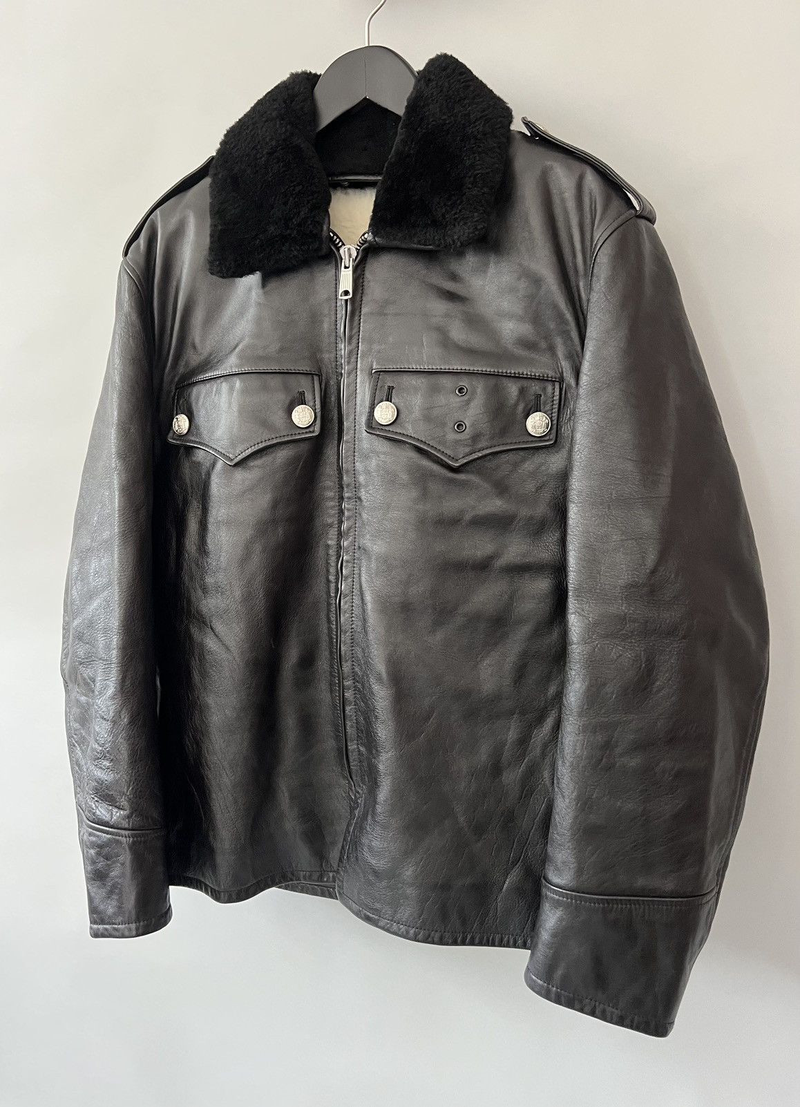 Calvin Klein 205W39NYC × Raf Simons Calvin Klein 205W39NYC Policeman Leather Jacket Size US S / EU 44-46 / 1 - 2 Thumbnail