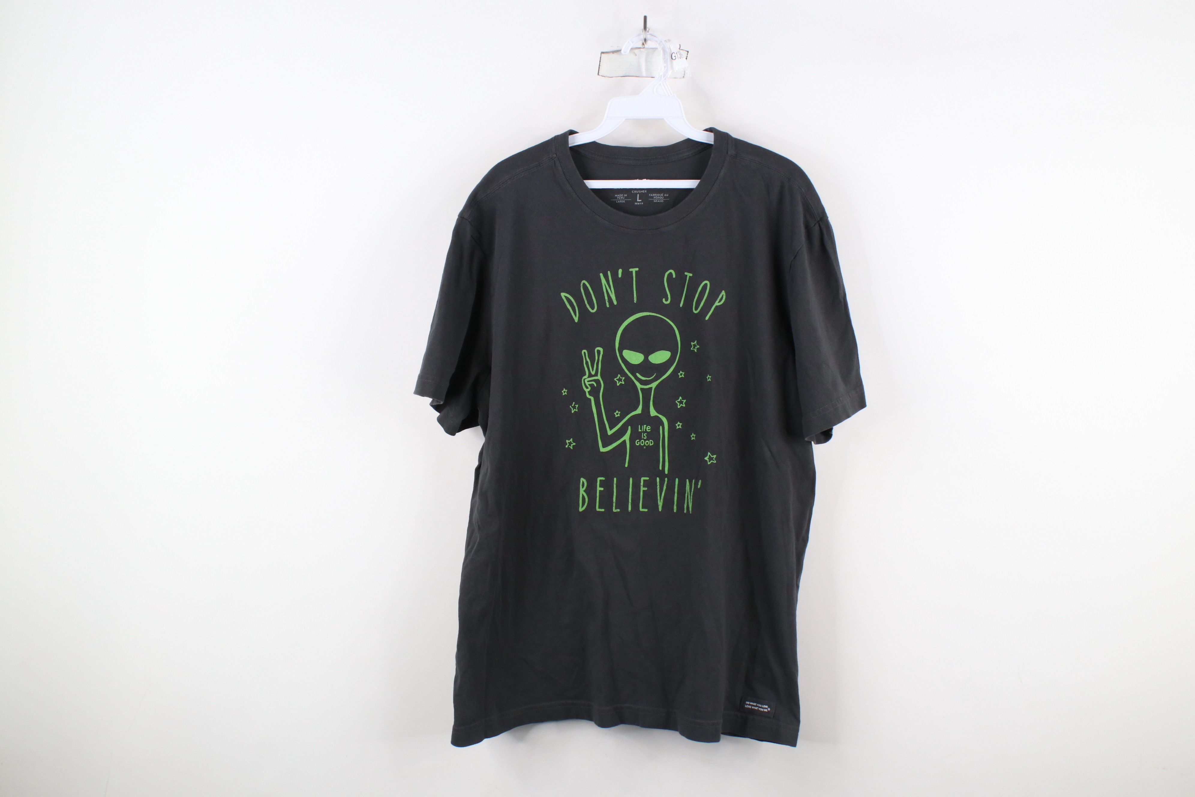 Life is Good × Vintage Life Is Good Spell Don't Stop Believing Alien Space T-Shirt Size US L / EU 52-54 / 3 - 1 Thumbnail