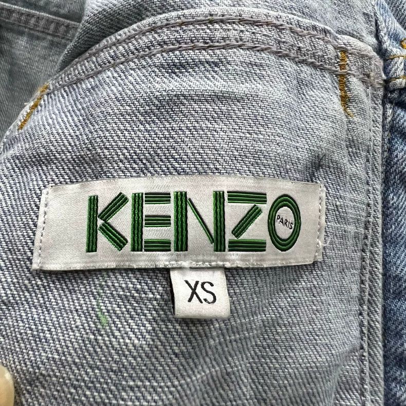 Kenzo KENZO Blue water-washed letter embroidery denim jacket Size XS / US 0-2 / IT 36-38 - 4 Thumbnail