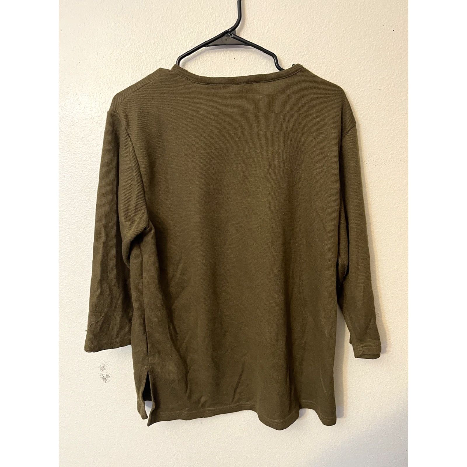 Vintage Stephanie Rogers Women's Sweater Brown V Neck Knit 3/4 Sleeve Size M Size M / US 6-8 / IT 42-44 - 3 Thumbnail