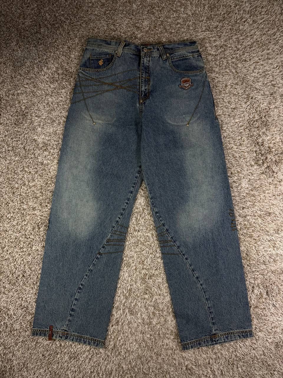 Rocawear Rocawear Y2K Baggy Jeans Hip Hop Panel Seam Patched Faded Size US 36 / EU 52 - 3 Thumbnail