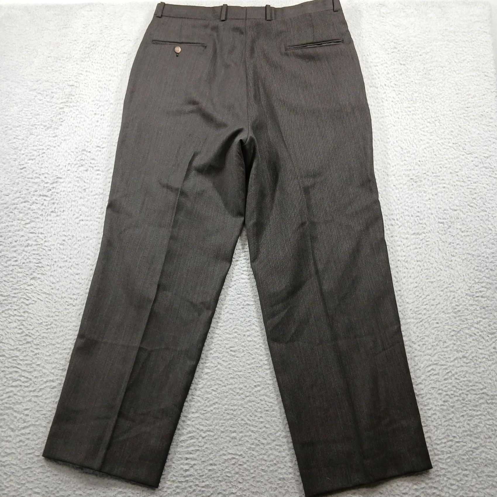 Vintage VINTAGE Cesarani Pleated Dress Pants Mens 36R Gray Pinstripe Wool Blend EUC Size US 36 / EU 52 - 3 Thumbnail