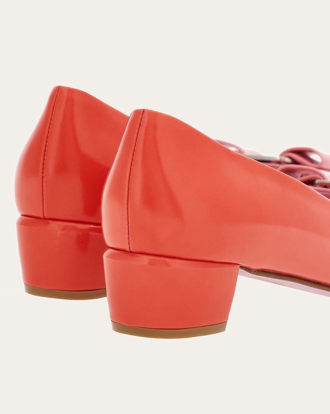 Salvatore Ferragamo o1s1rm0724 Vara Bow Pumps in Light Pink/Red Size US 7.5 / IT 37.5 - 4 Thumbnail