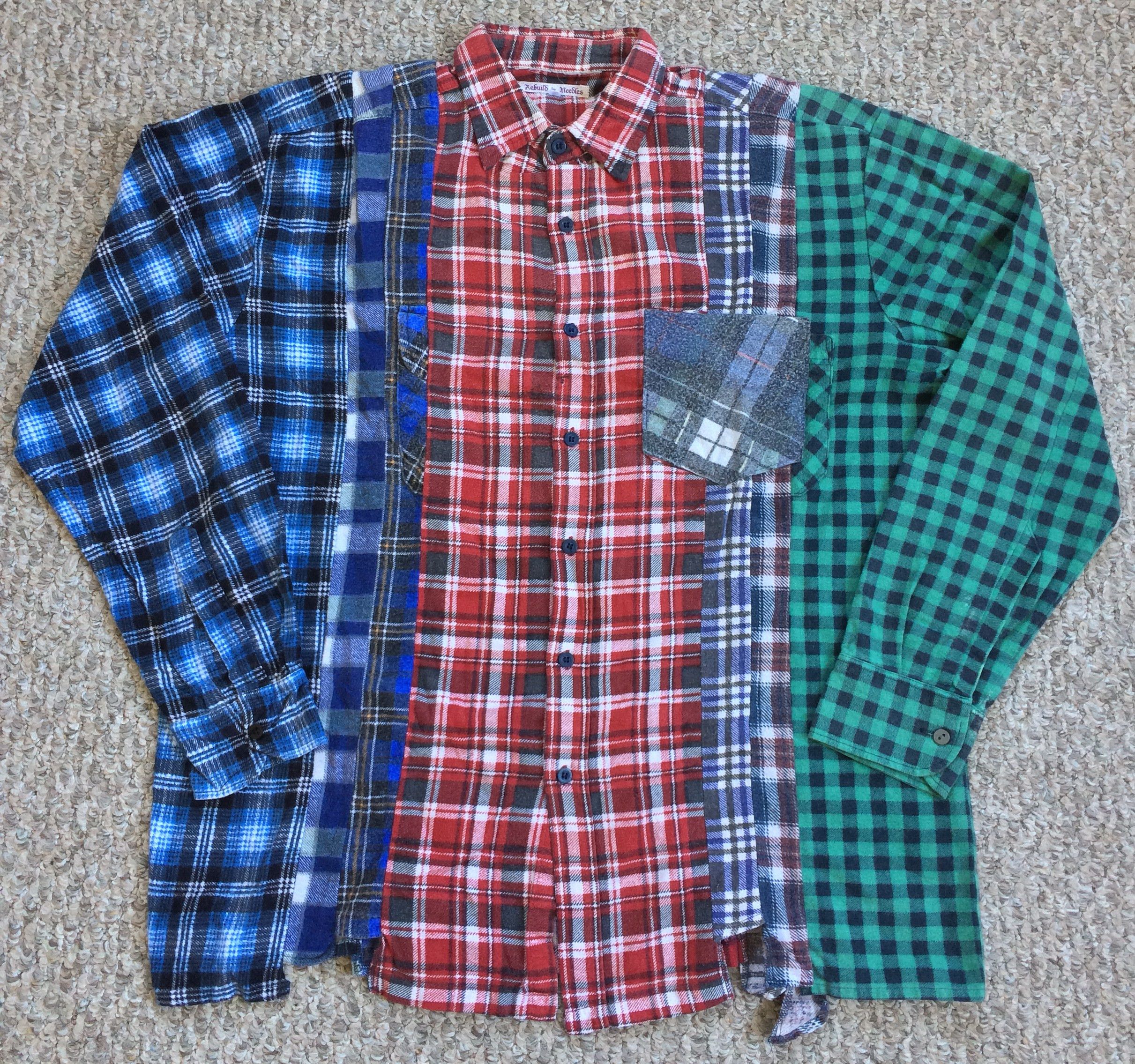 Needles Needles 7 Cuts Zipped Wide Denim Shirt | Grailed