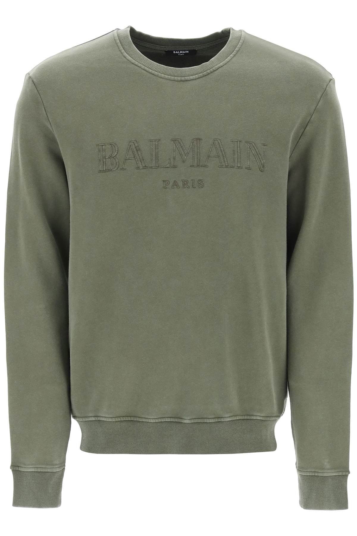 image of Balmain Vintage Balmain Crewneck Sweat in Kaki Kaki, Men's (Size XL)