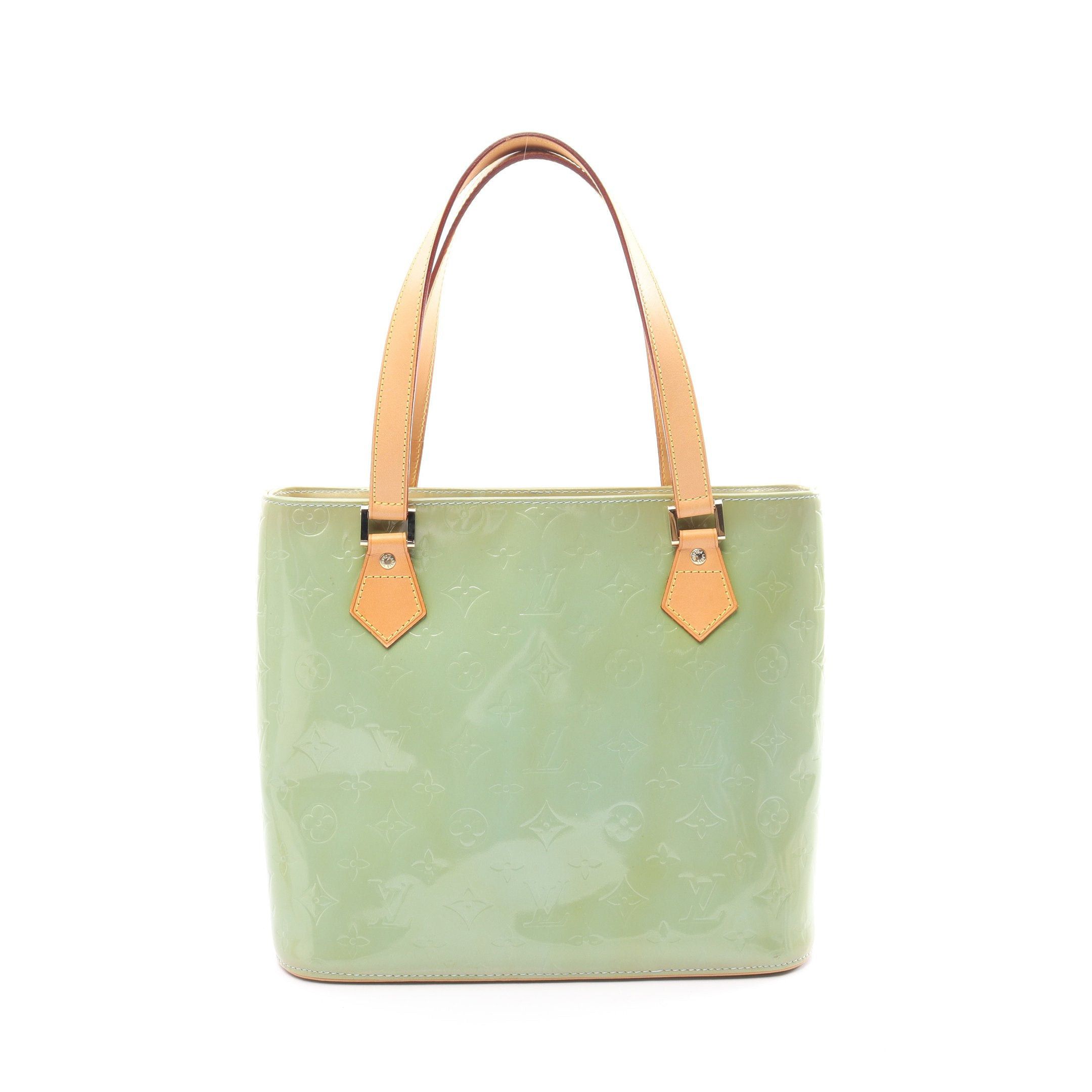 image of Louis Vuitton Houston Monogram Vernis Gris Handbag Leather Silver, Women's