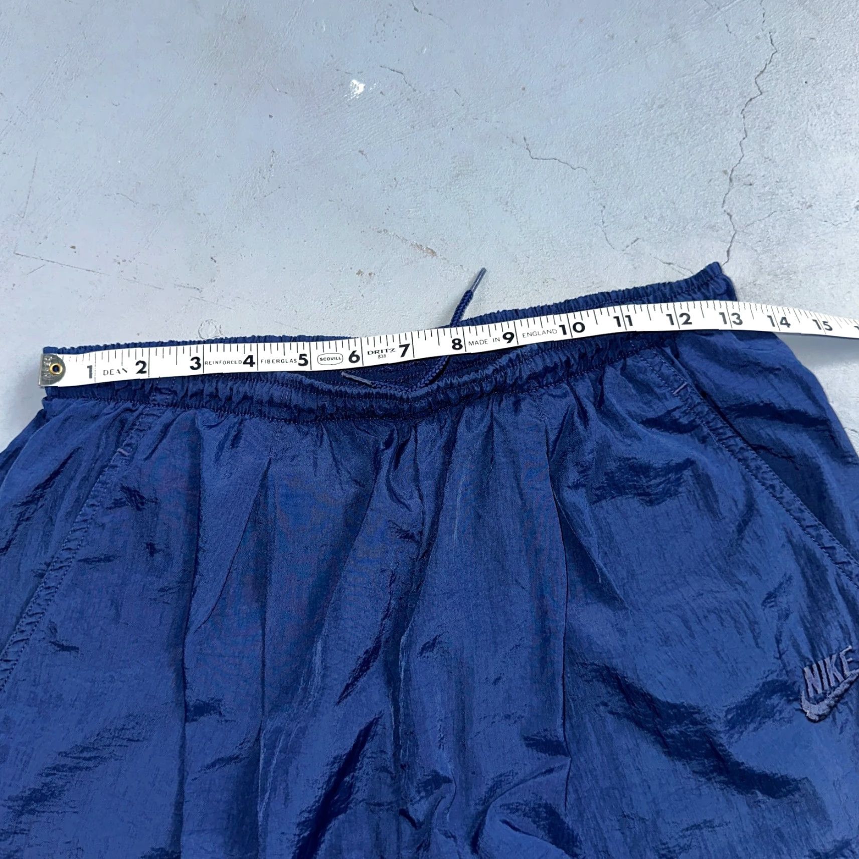 Nike VINTAGE Nike VTG 90s Windbreaker Track Pants Ankle Zip Unlined Blue 1990s Essential Size US 31 - 5 Thumbnail