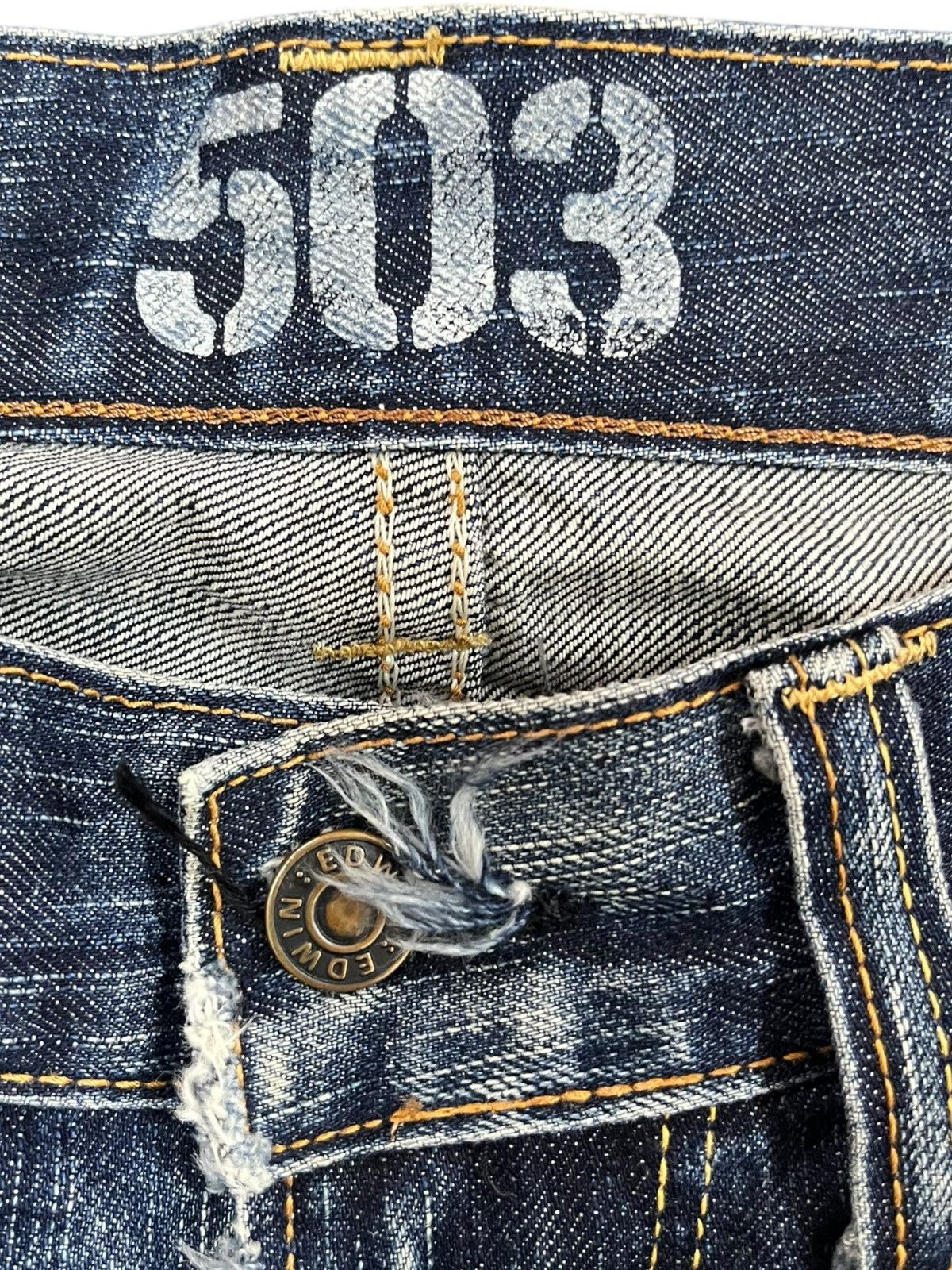 Edwin × Japanese Brand × Le Grande Bleu (L.G.B.) Vintage Edwin 503 Grunge Faded Denim Size US 32 / EU 48 - 5 Thumbnail