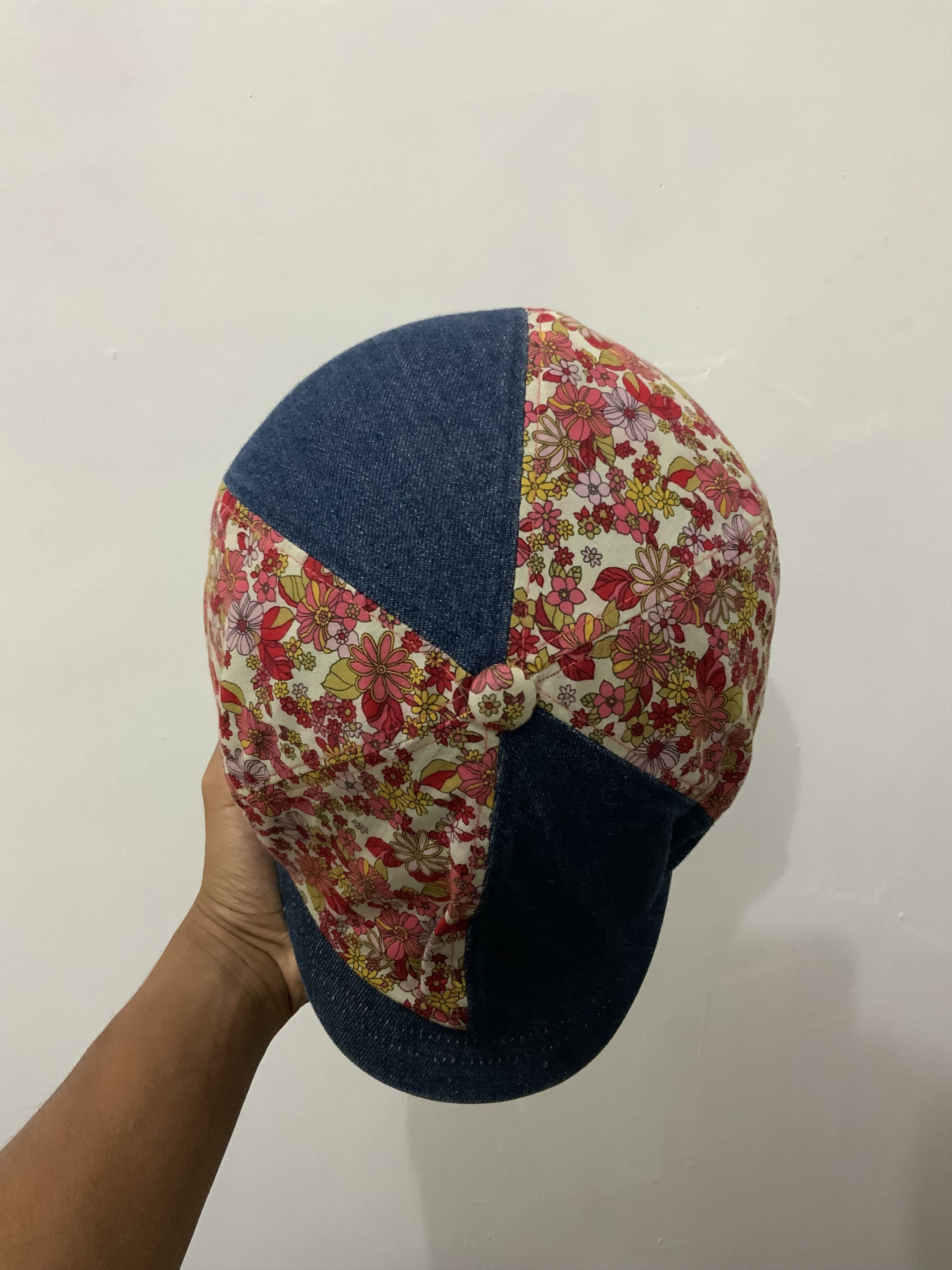 If Six Was Nine Denime Flower Patchwork Newsboy Hat Size ONE SIZE - 7 Thumbnail