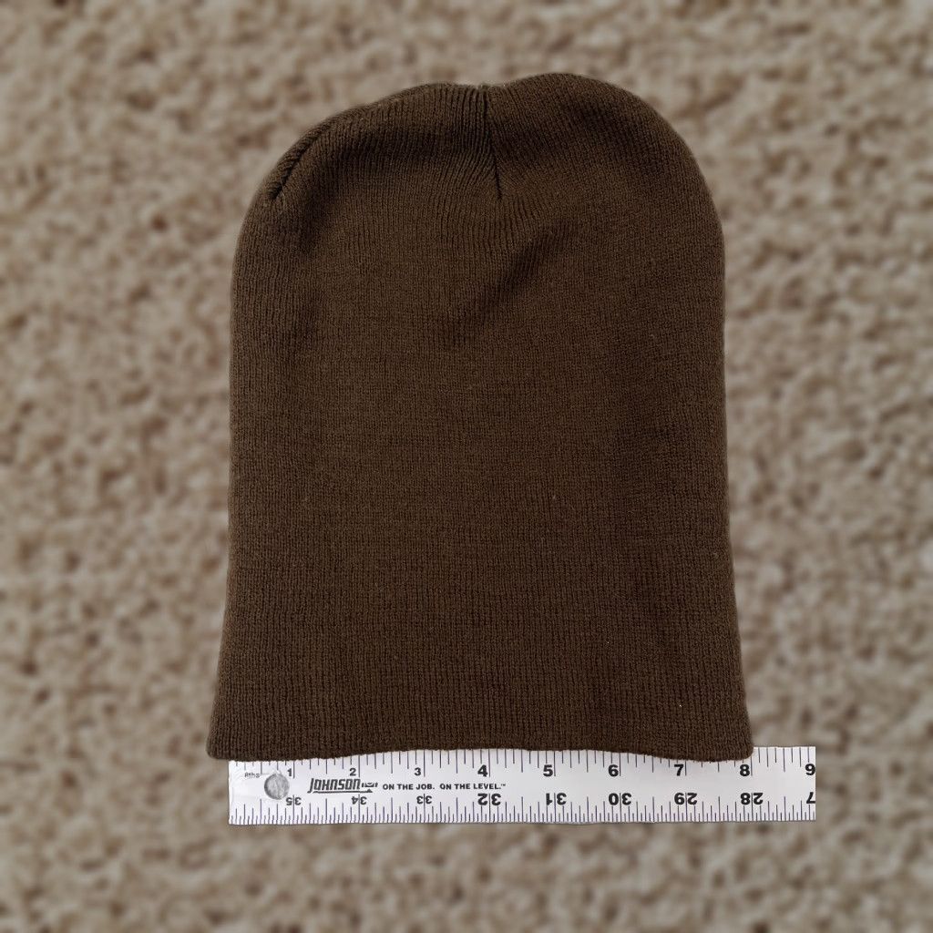 Vintage PromoHeadwear Beanie One Size Adult Brown Knit 100% Acrylic Outdoors Ski Casual Men’s Womens” Size ONE SIZE - 1 Thumbnail