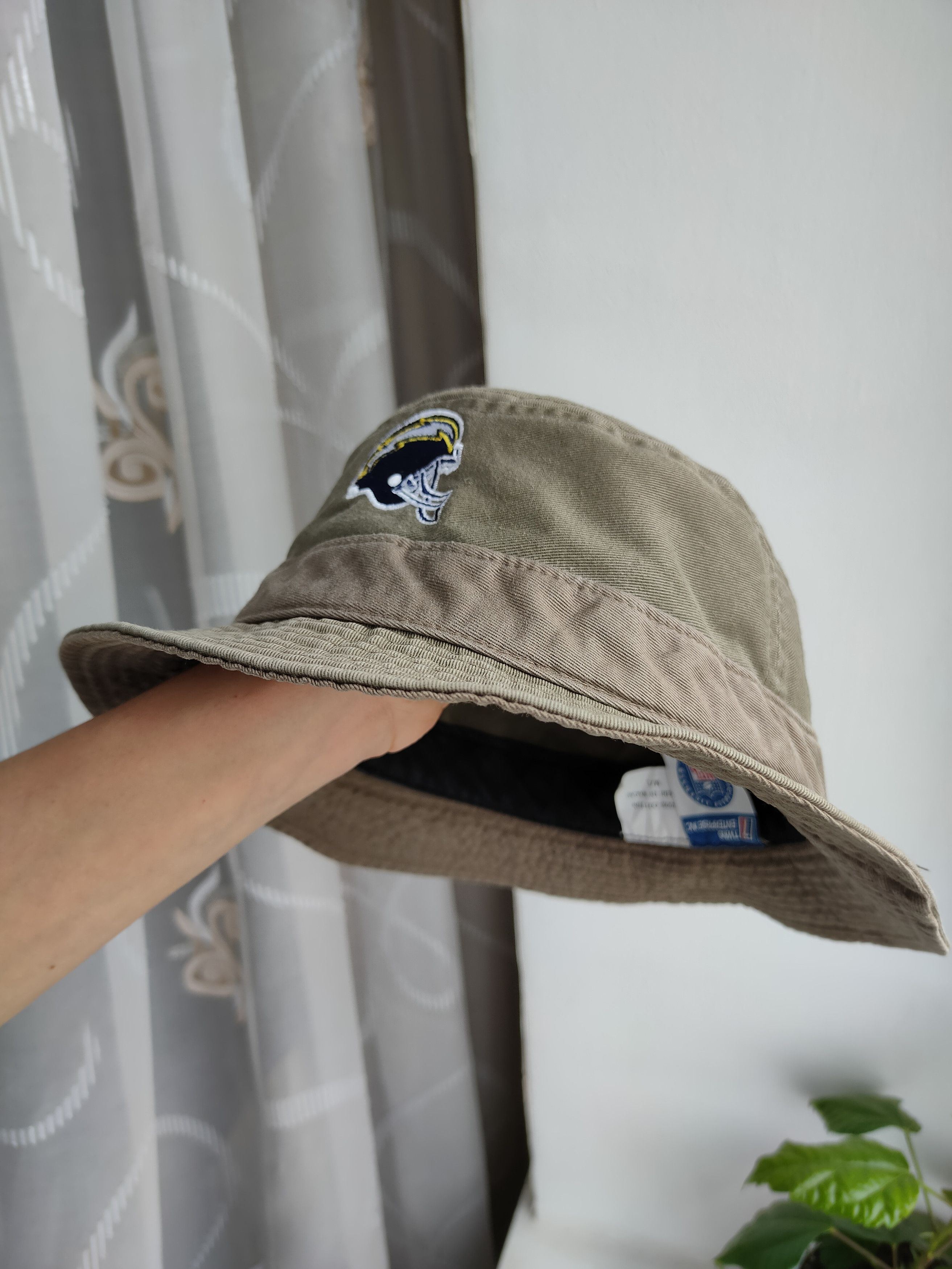 NFL Vintage Bucket Hat NFL Twins Enterprise Rugby Helmet Logo Size ONE SIZE - 5 Thumbnail