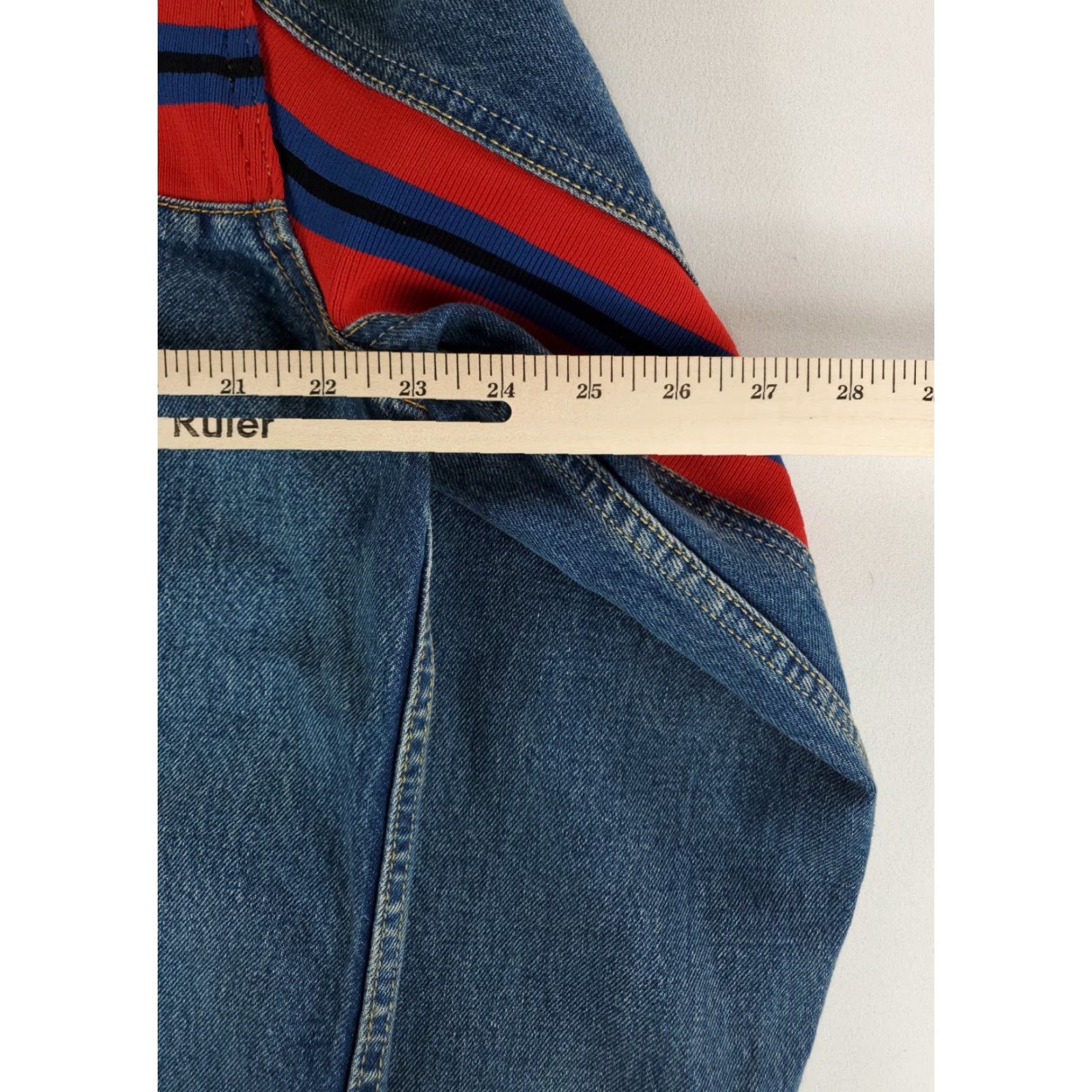 Levi's Levi's Jacket Type III Trucker Blue Red Striped Bolt Long Sleeve Mens XL NWT Size US XL / EU 56 / 4 - 7 Thumbnail