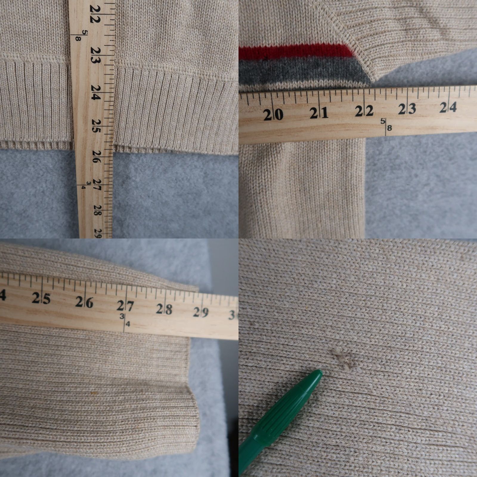 Tommy Hilfiger VINTAGE Tommy Hilfiger Knit Sweater Mens L V Neck Preppy Pullover NWT Cotton Beige Logo Classic All Seasons Size US L / EU 52-54 / 3 - 9 Thumbnail