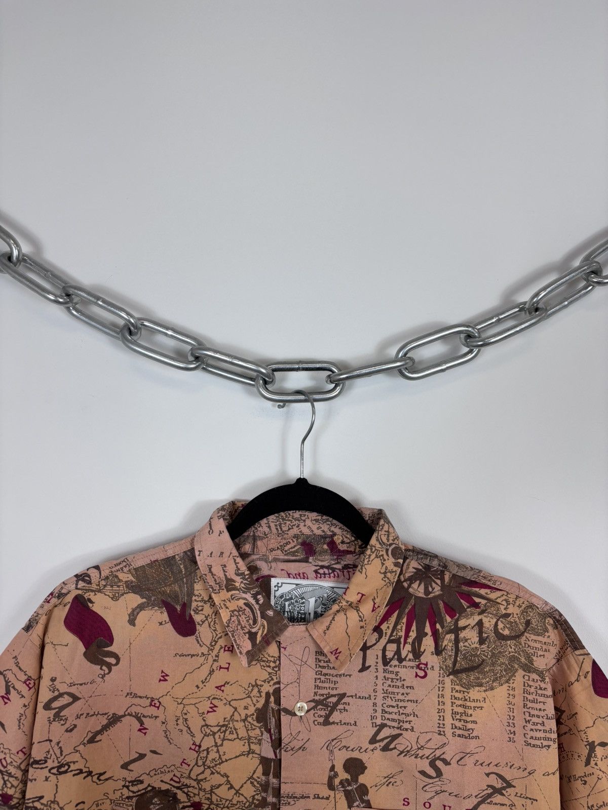 Gianfranco Ferre Vintage Gianfranco Ferre Men’s Map AOP Short Sleeve Shirt Size US XL / EU 56 / 4 - 3 Thumbnail