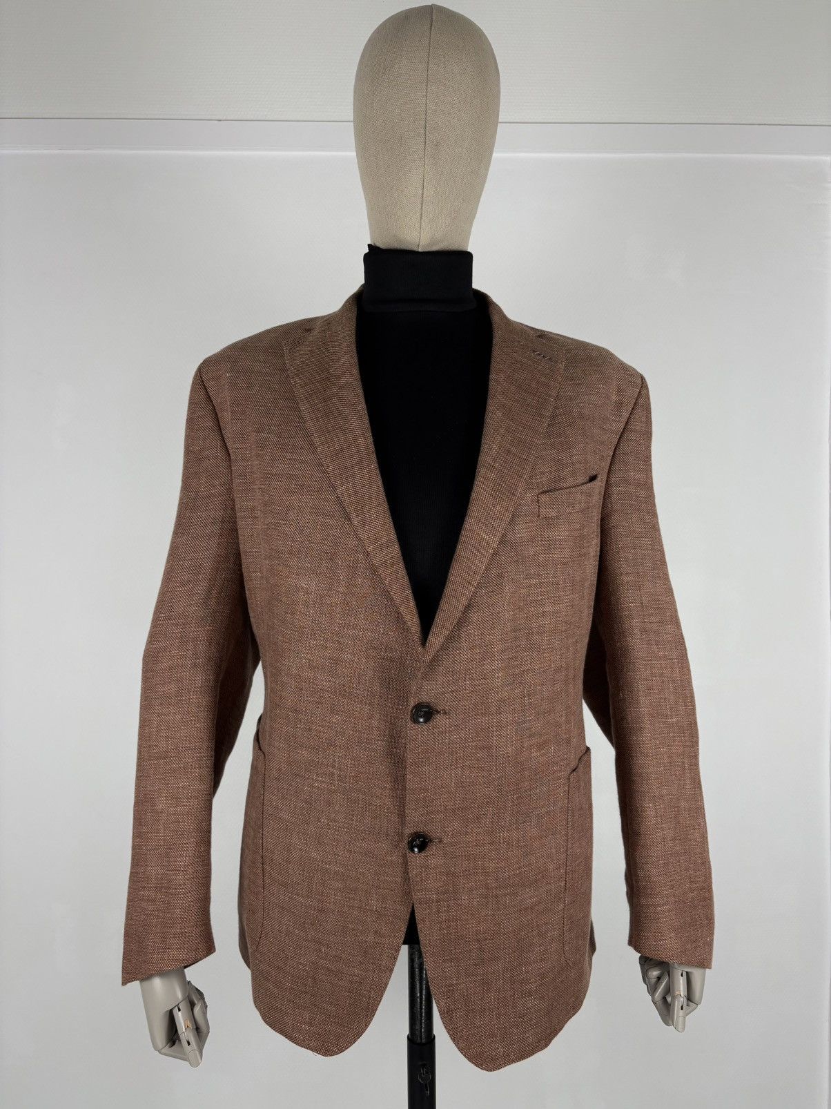 Suitsupply Men's Carl Gross Black Line Linen-Wool Modern Fit Sport Blazer Sakko Jacket Size 48S - 6 Thumbnail