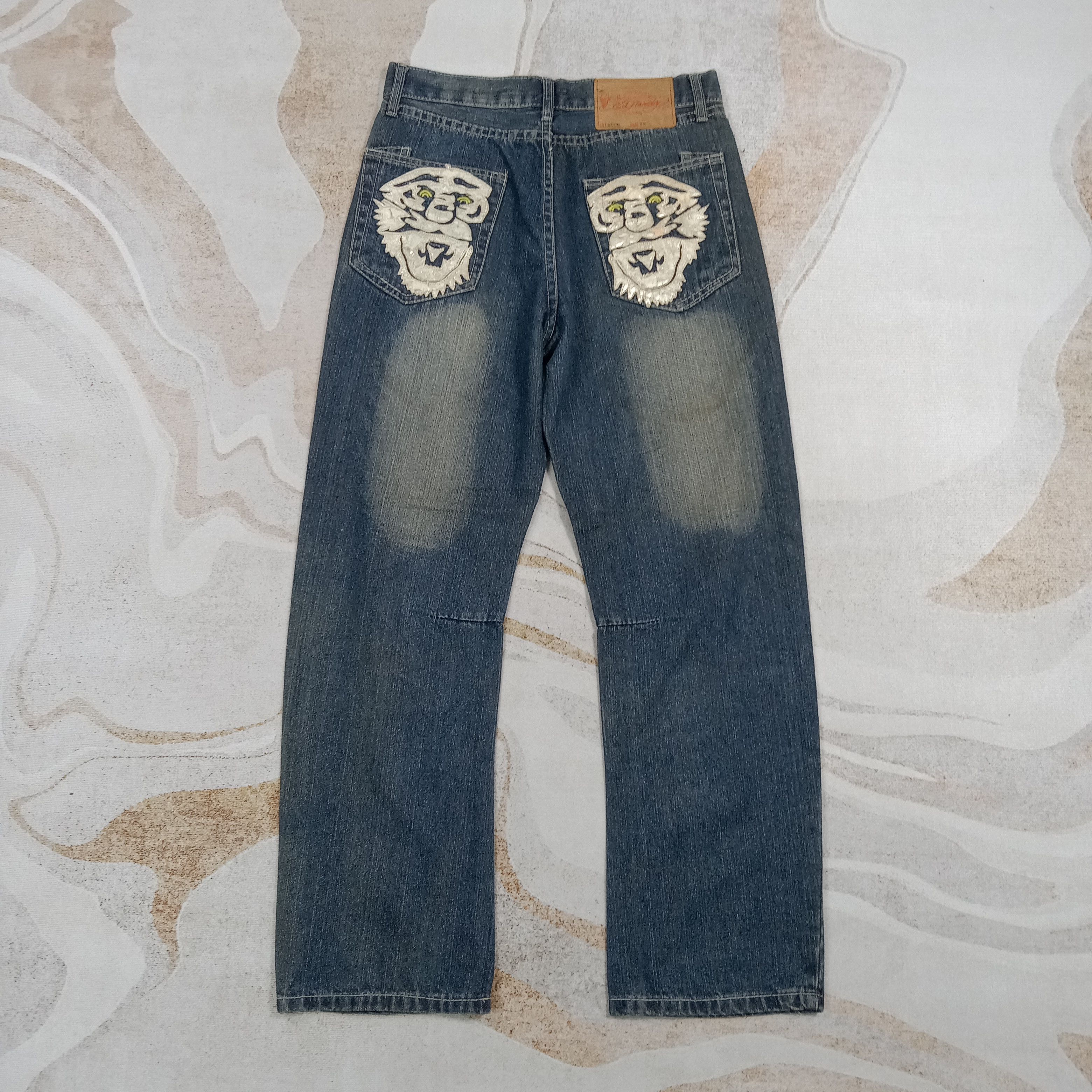 Ed Hardy Ed Hardy by Christian Audigier Baggy Denim Jeans C272N1 Size US 31 - 1 Thumbnail