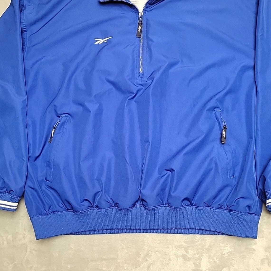 Reebok VINTAGE Reebok Jacket Mens 2XL Blue White Nylon Windbreaker Embroidered 90s Retro Sports Logo Zip Size US XXL / EU 58 / 5 - 2 Thumbnail