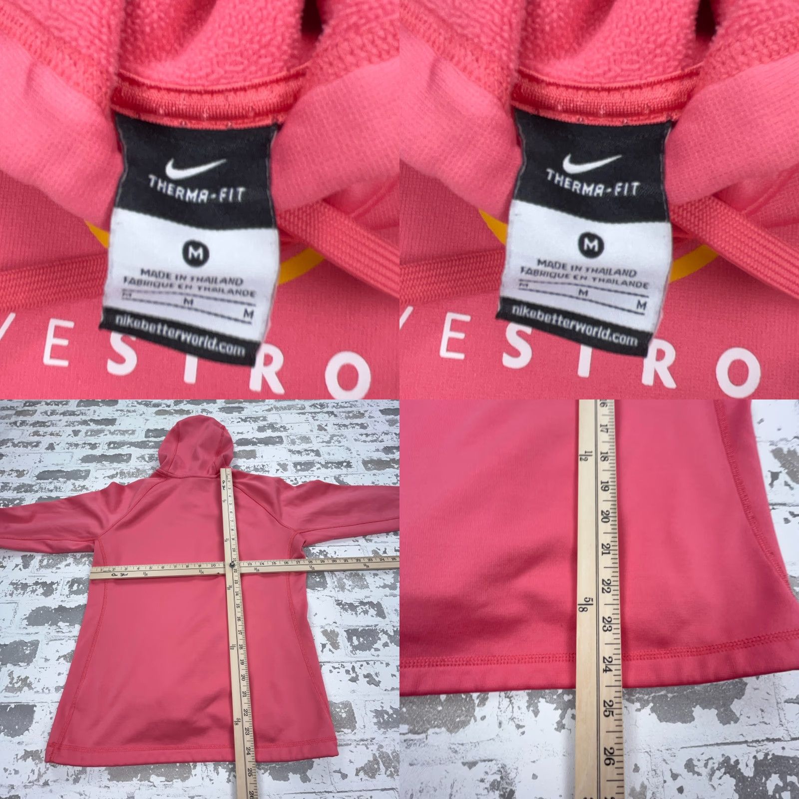 Nike Nike Therma Fit Hoodie Women M Pink Yellow Swoosh Logo Live Strong Size M / US 6-8 / IT 42-44 - 8 Thumbnail