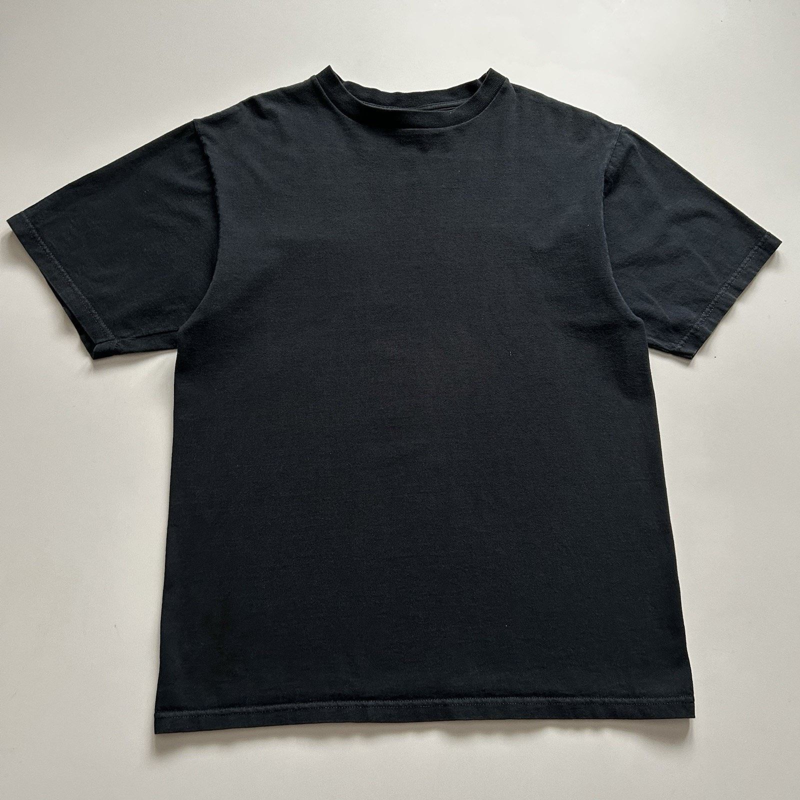 Vintage Sun Faded Black Blank T-Shirt Medium Y2K Cotton Rare