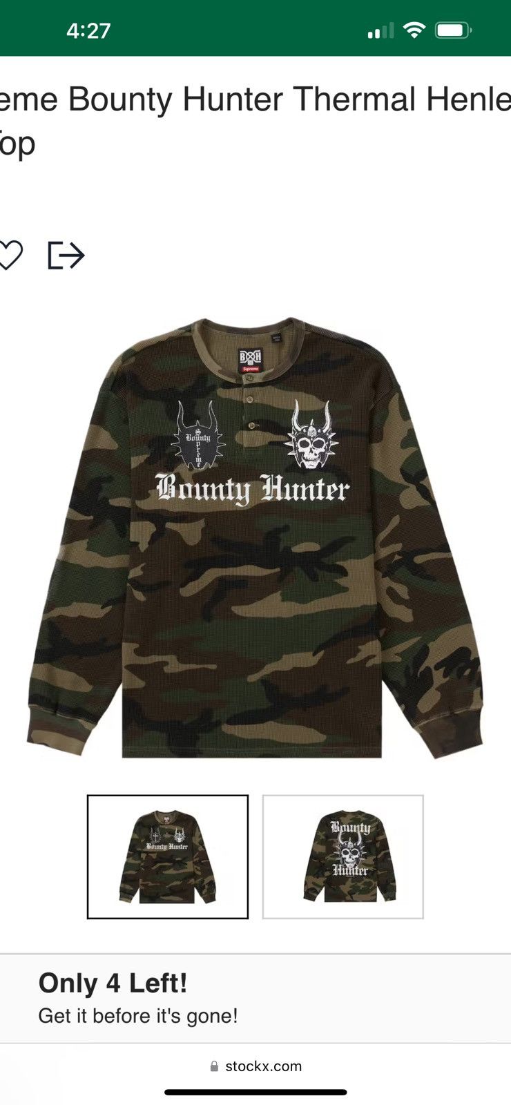 Supreme Supreme Bounty Hunter Henley L/S Top Thermal Camo | Grailed