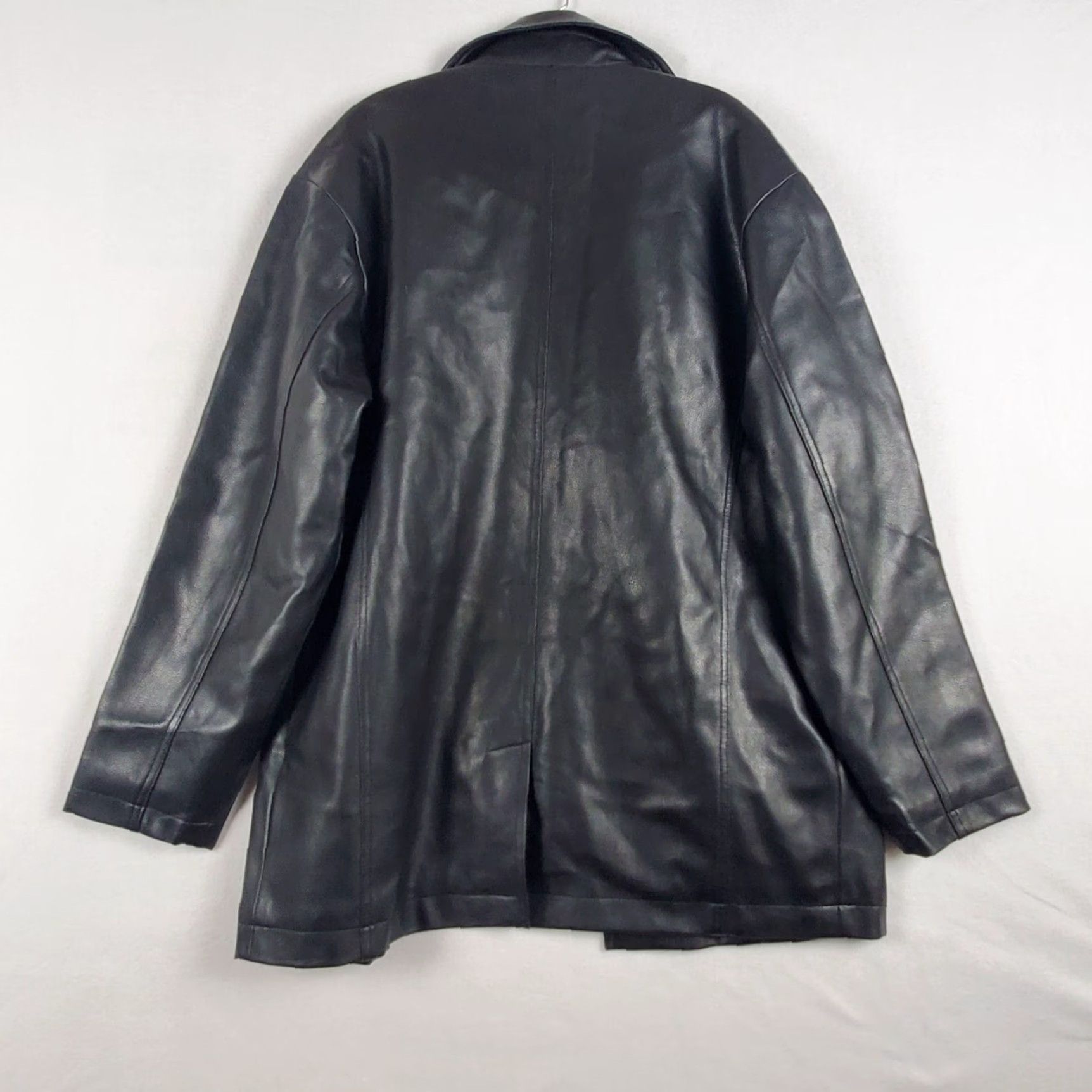 Vintage Whispering Smith Jacket Men's XL Black Faux Leather Collared Biker Classic Size US XL / EU 56 / 4 - 7 Thumbnail