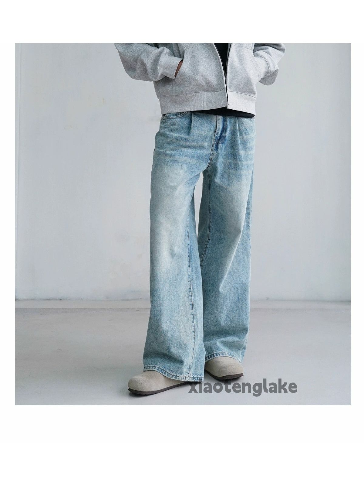 Jean × Vintage washed faded cleanfit yuppie loose baggy flared jeans Size US 28 / EU 44 - 1 Thumbnail