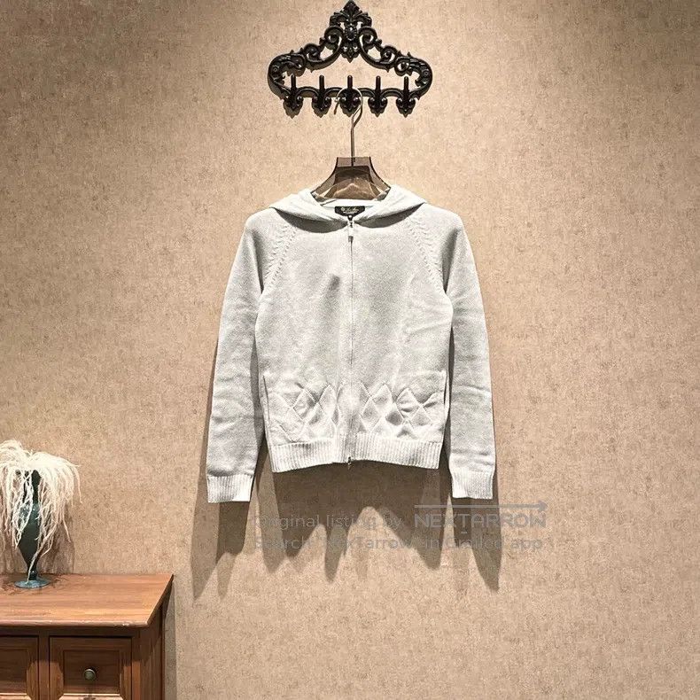 Loro Piana Loro Piana Gray Sparkling Hooded Knit Sweater Jacket Size XXS / US 00 / IT 34 - 1 Thumbnail
