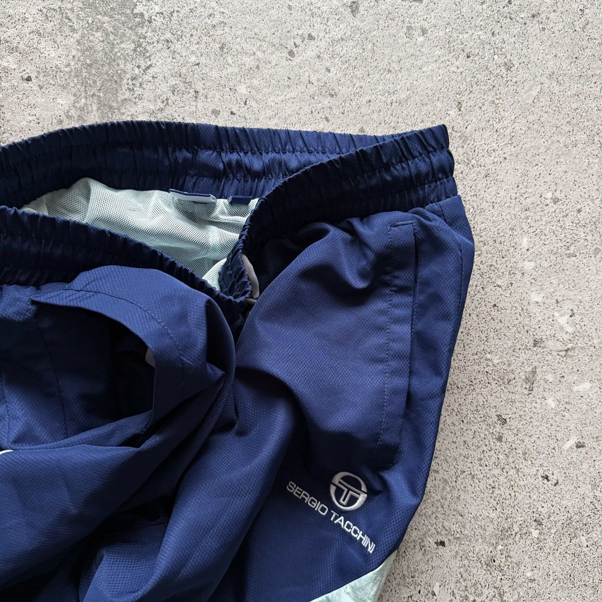 Sergio Tacchini Sergio Tacchini Mens Track Pants Blue Green Joggers Retro Size US 31 - 4 Thumbnail