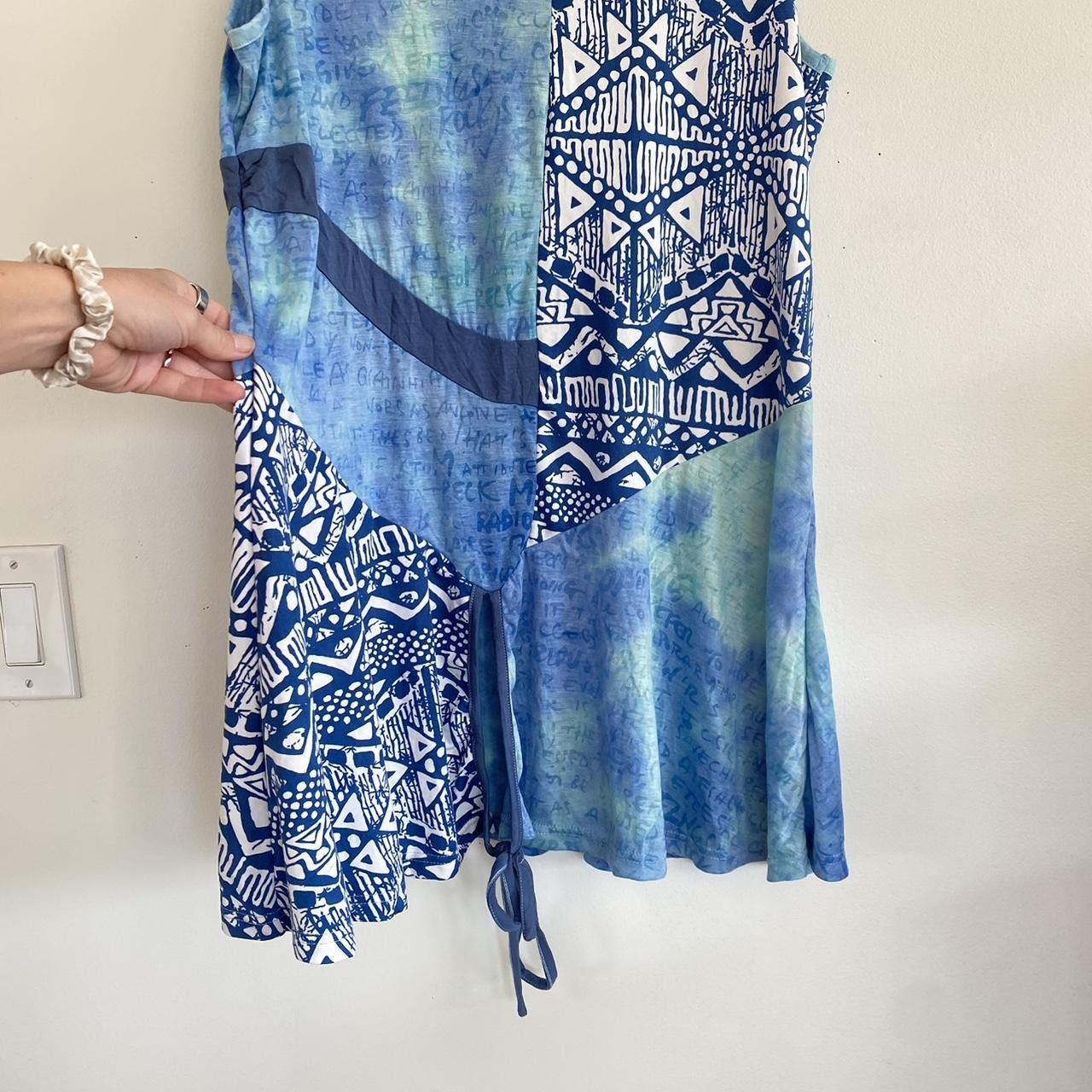 Vintage ASTER BLUE HAWAIIAN DROP WAIST CASUAL TROPICAL DRESS LARGE Size L / US 10 / IT 46 - 3 Thumbnail