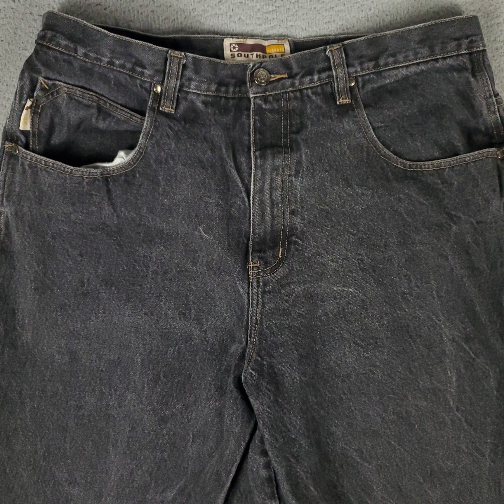 Southpole VINTAGE Southpole Mens Jeans Size 38x30 Gray Baggy Carpenter Wide Leg Denim Retro Y2K Size US 38 / EU 54 - 2 Thumbnail