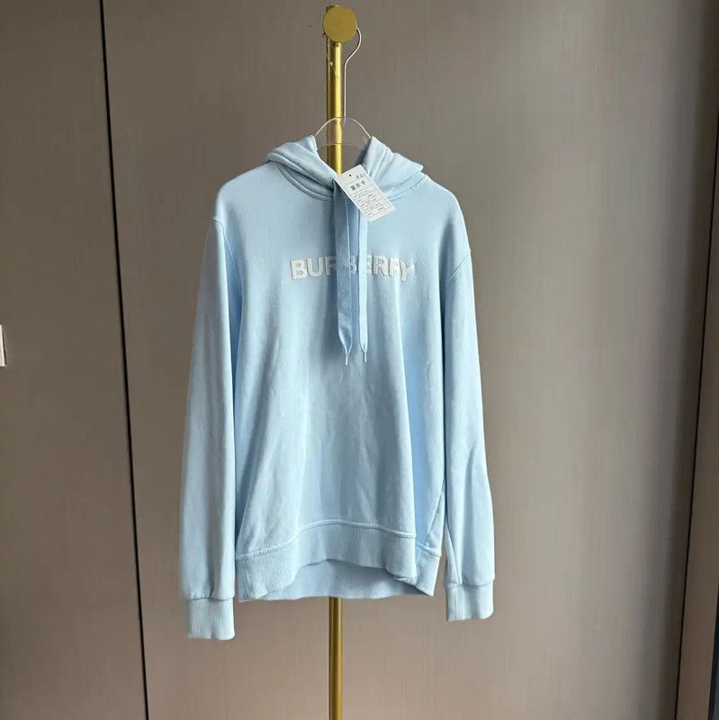 Burberry Burberry Light Blue Cotton Women's Hoodie Size XS / US 0-2 / IT 36-38 - 1 Thumbnail