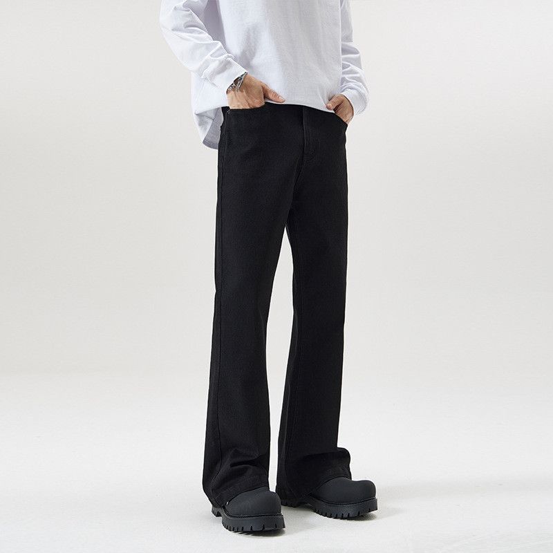 Japanese Brand Black retro men's slim fit curved flare jeans Size US 32 / EU 48 - 1 Thumbnail