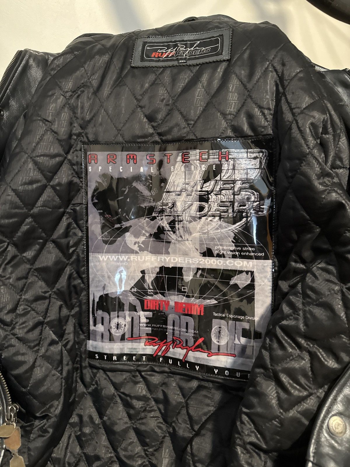 Ruff Ryders Vintage Ruff Ryders Leather Jacket Ride or Die DMX Era Biker Size US XXL / EU 58 / 5 - 8 Thumbnail