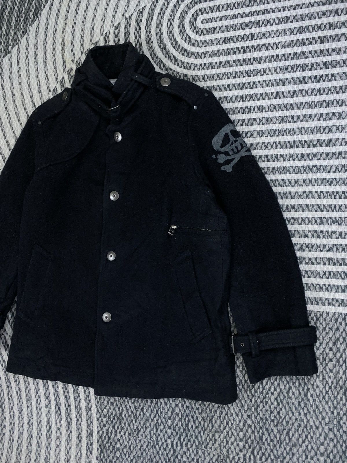Blue Blue Japan Vintage Blue Cross With Skull Graphic On Sleeve Punk Jacket Size US M / EU 48-50 / 2 - 4 Thumbnail