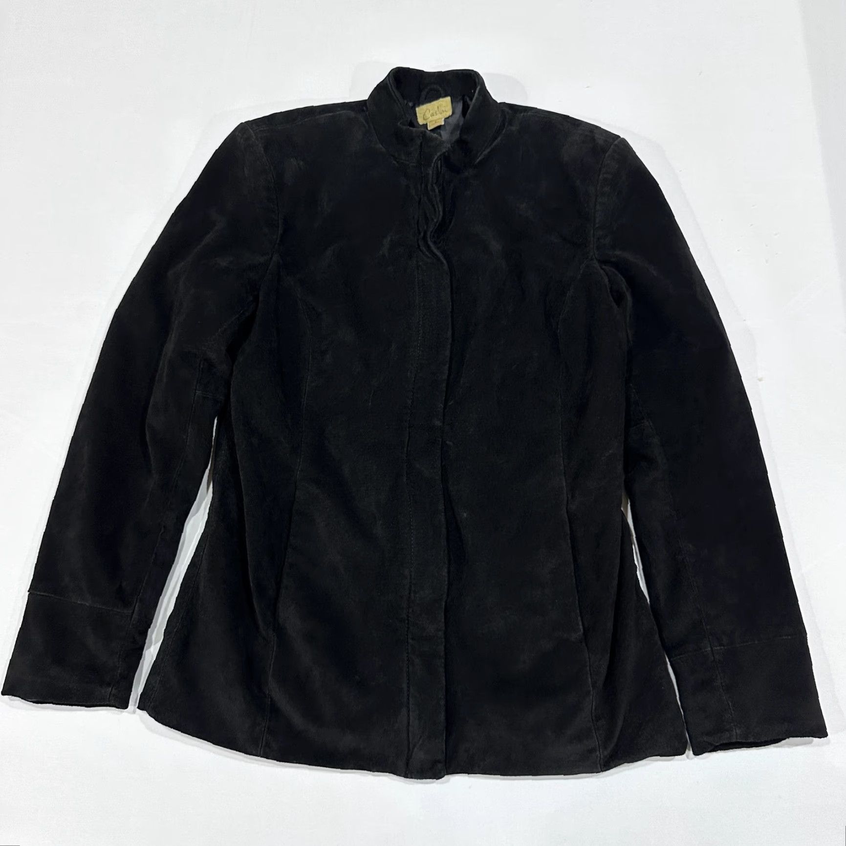 Vintage VINTAGE Caslon Jacket Womens S Black Genuine Leather Suede Lined Collared Zip Size S / US 4 / IT 40 - 2 Thumbnail