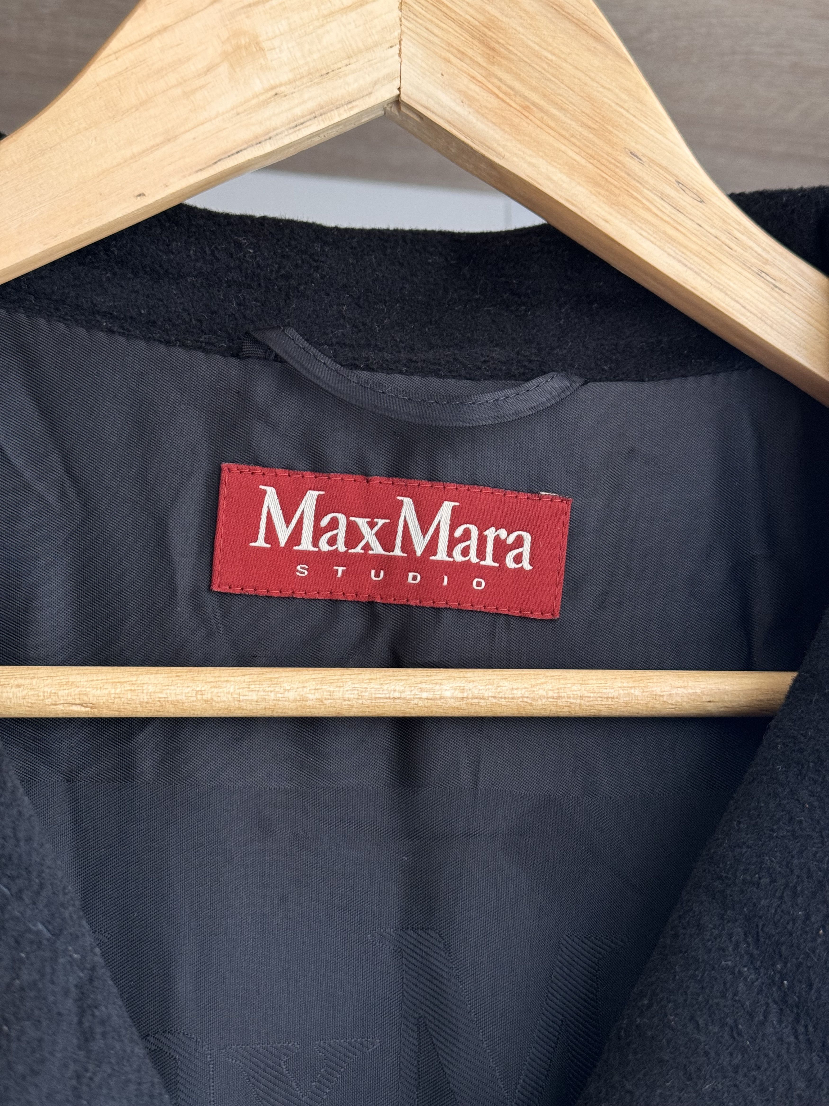 Max Mara Vintage Max Mara Studio Black Luxury W’ Wool Coat Size S / US 4 / IT 40 - 9 Thumbnail