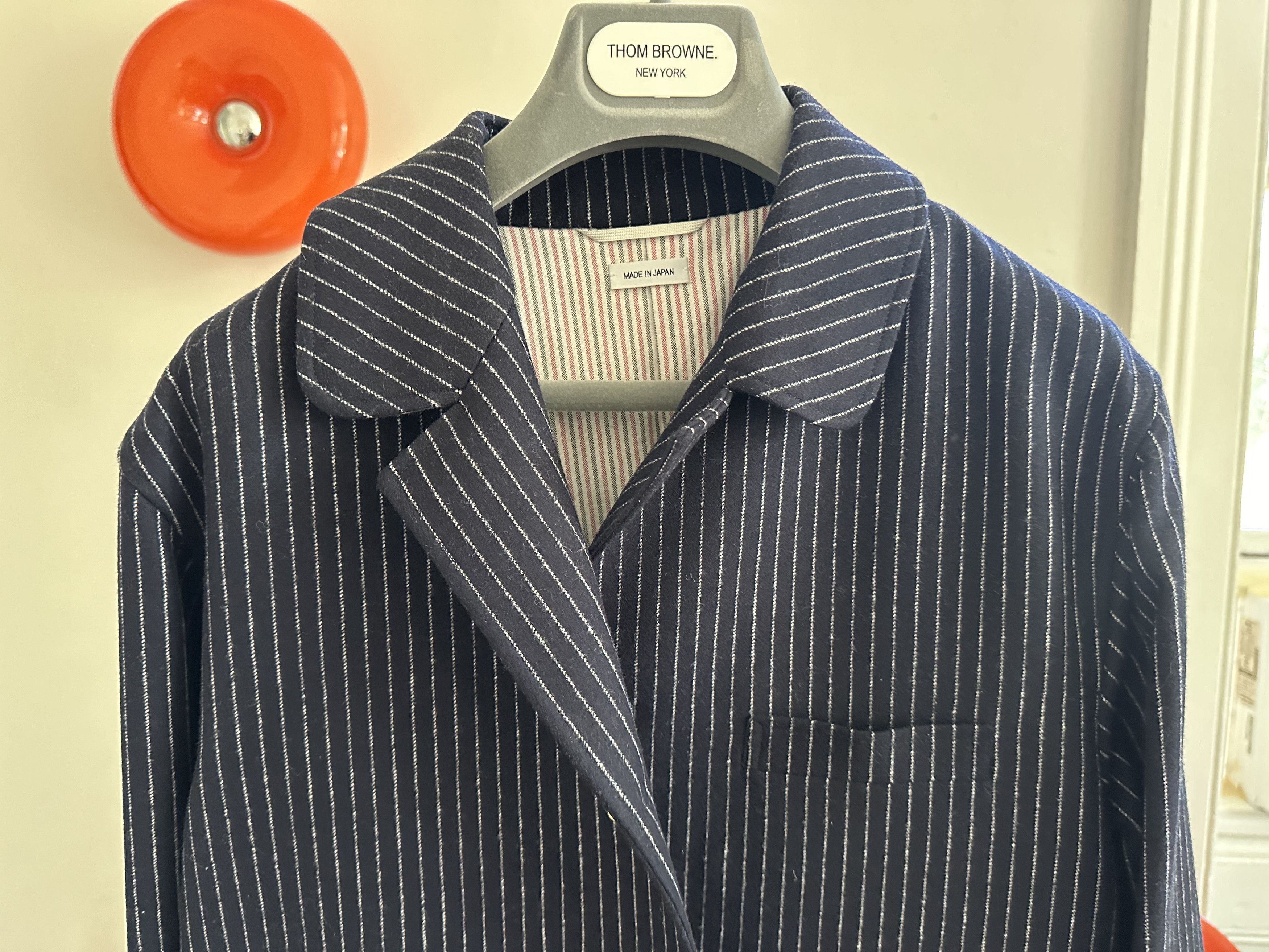Thom Browne *RARE* THOM BROWNE Navy Pinstriped Blazer Sz 2 Size 40R - 3 Thumbnail