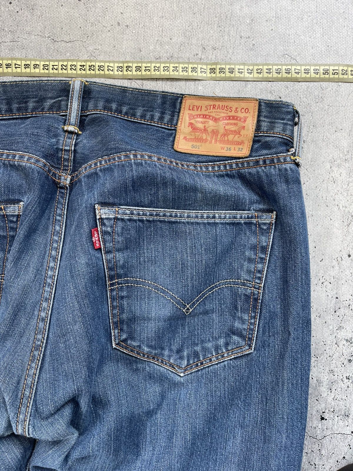 Jean × Levi's × Vintage Jeans LEVIS 501 Vintage Wash Blue Denim 90s Size US 36 / EU 52 - 3 Thumbnail